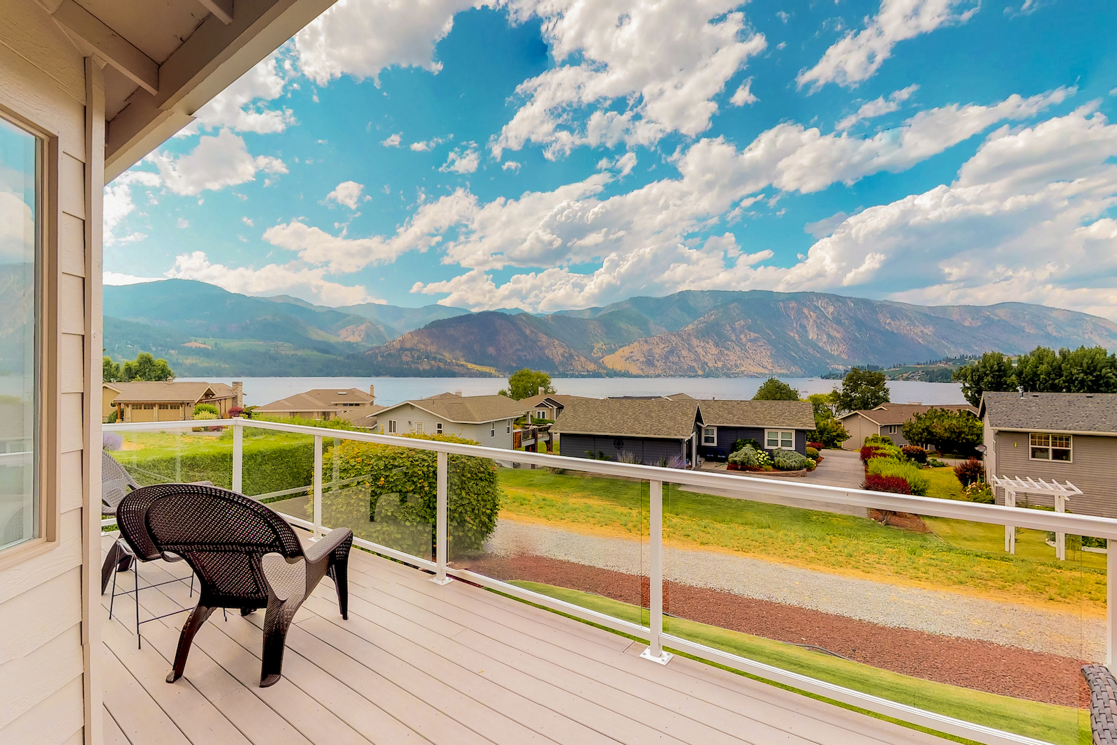 The deck of a vacation rental on Lake Chelan, Wa.