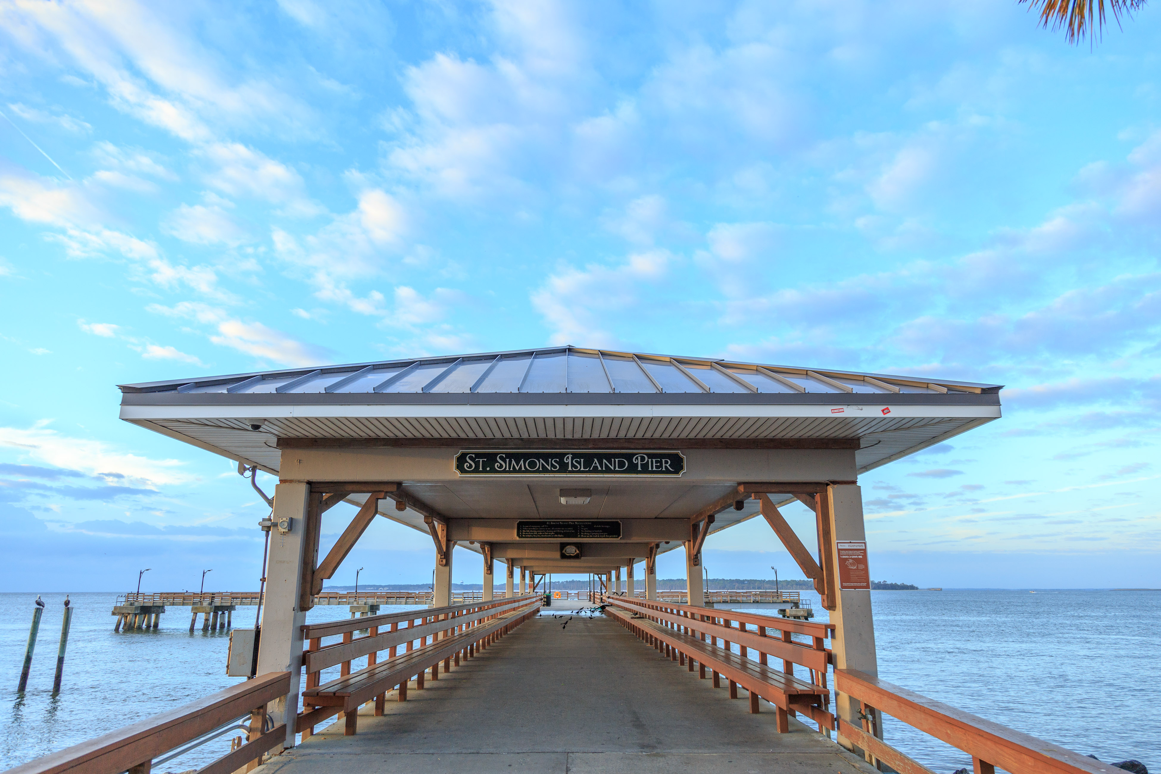 the st. simons island pier at sunset
