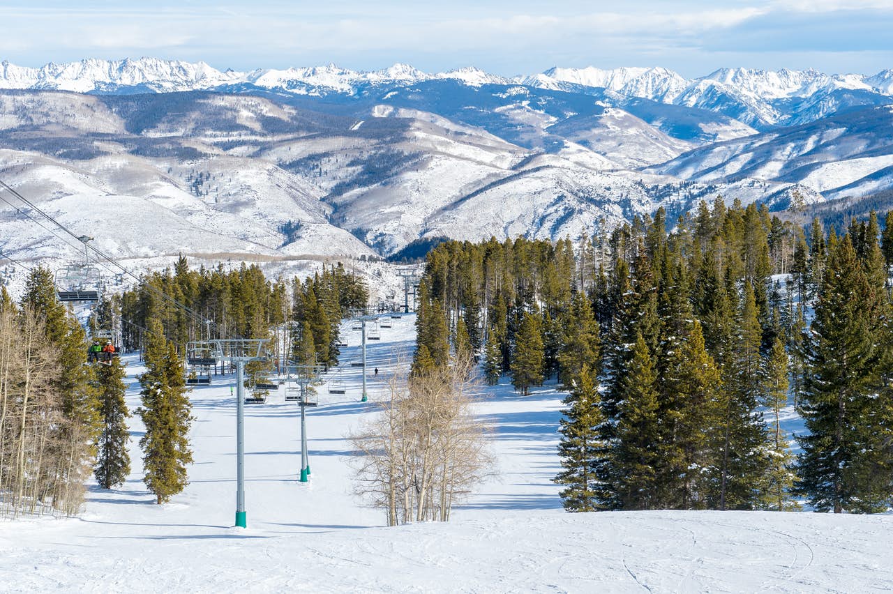 Beaver Creek, CO ski lift over the mountains