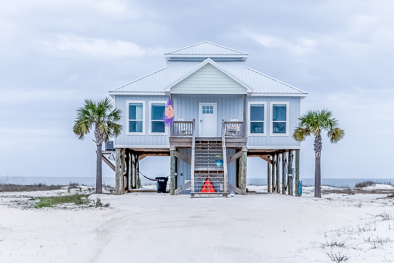 The exterior of a pet-friendly vacation rental on Dauphin Island.