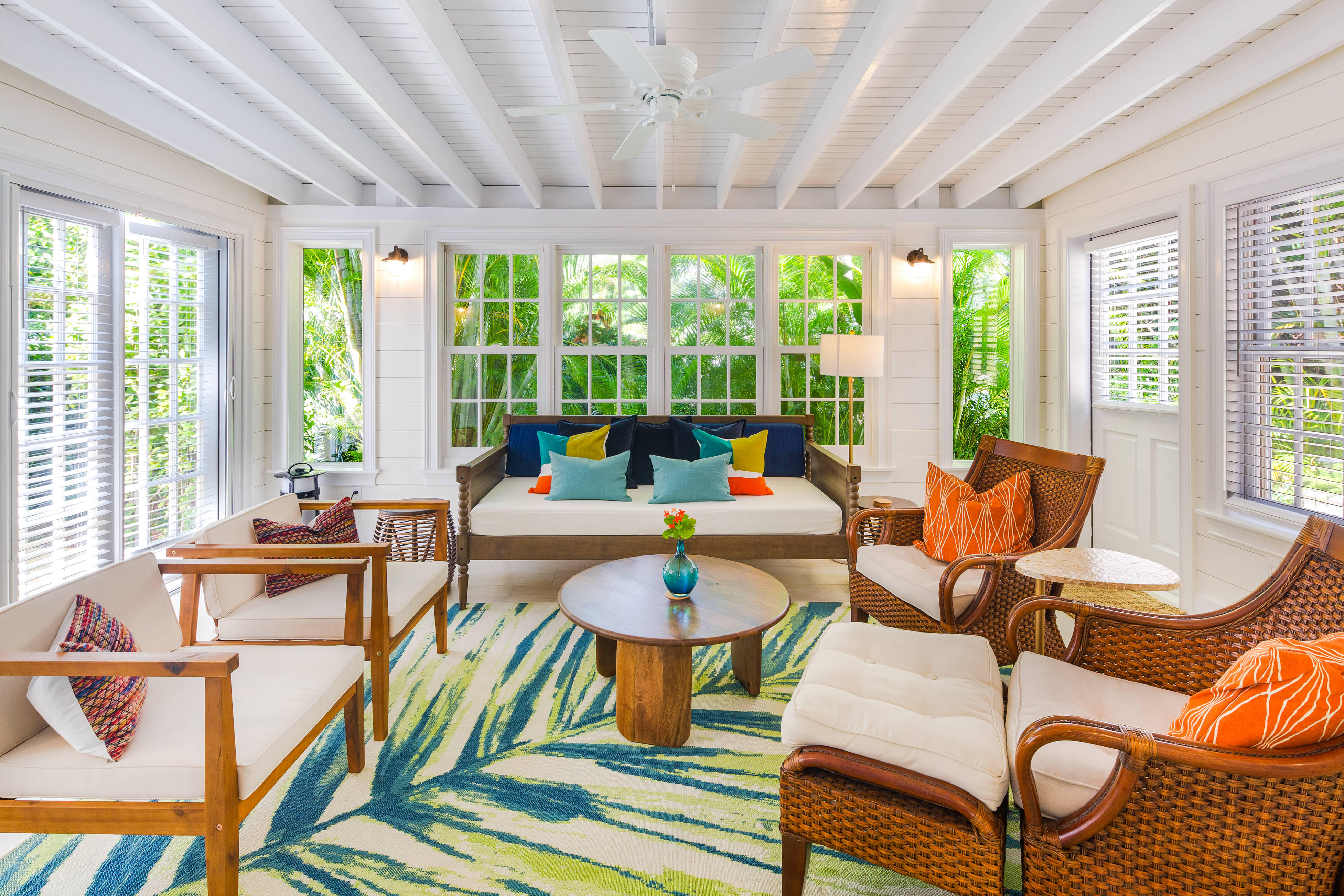 tropical inspired decor of vacation home