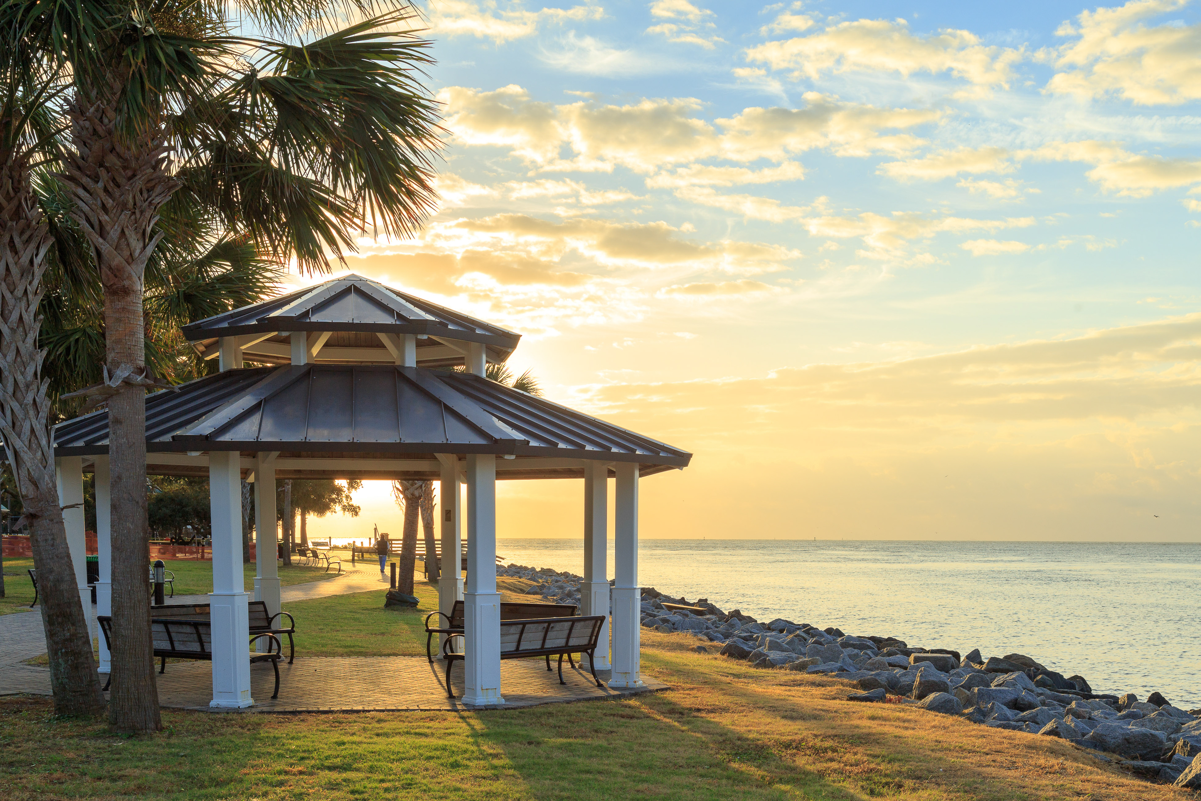gazebo overlooking the ocean on st. simons island