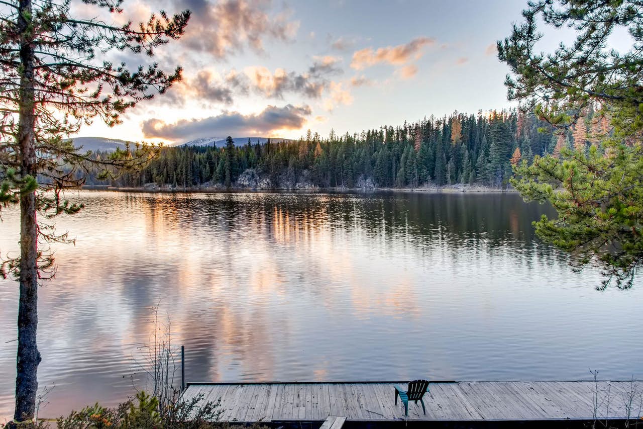 Idabel Lake in BC at sunset