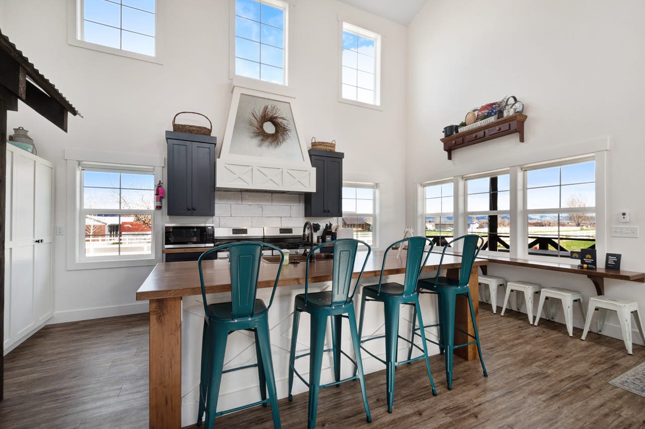 stylish kitchen of vacation rental in Garden City, UT