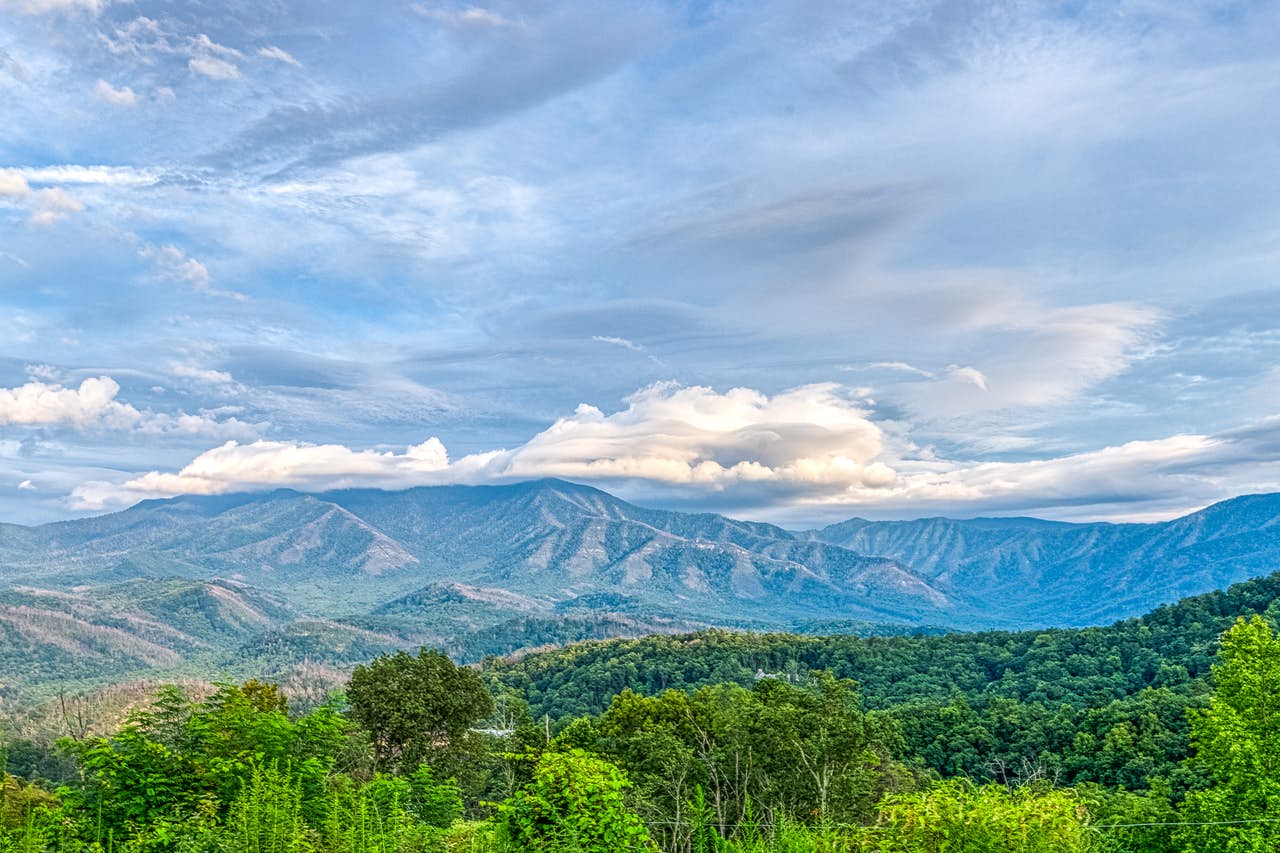 gorgeous smoky mountains view from gatlinburg, tn