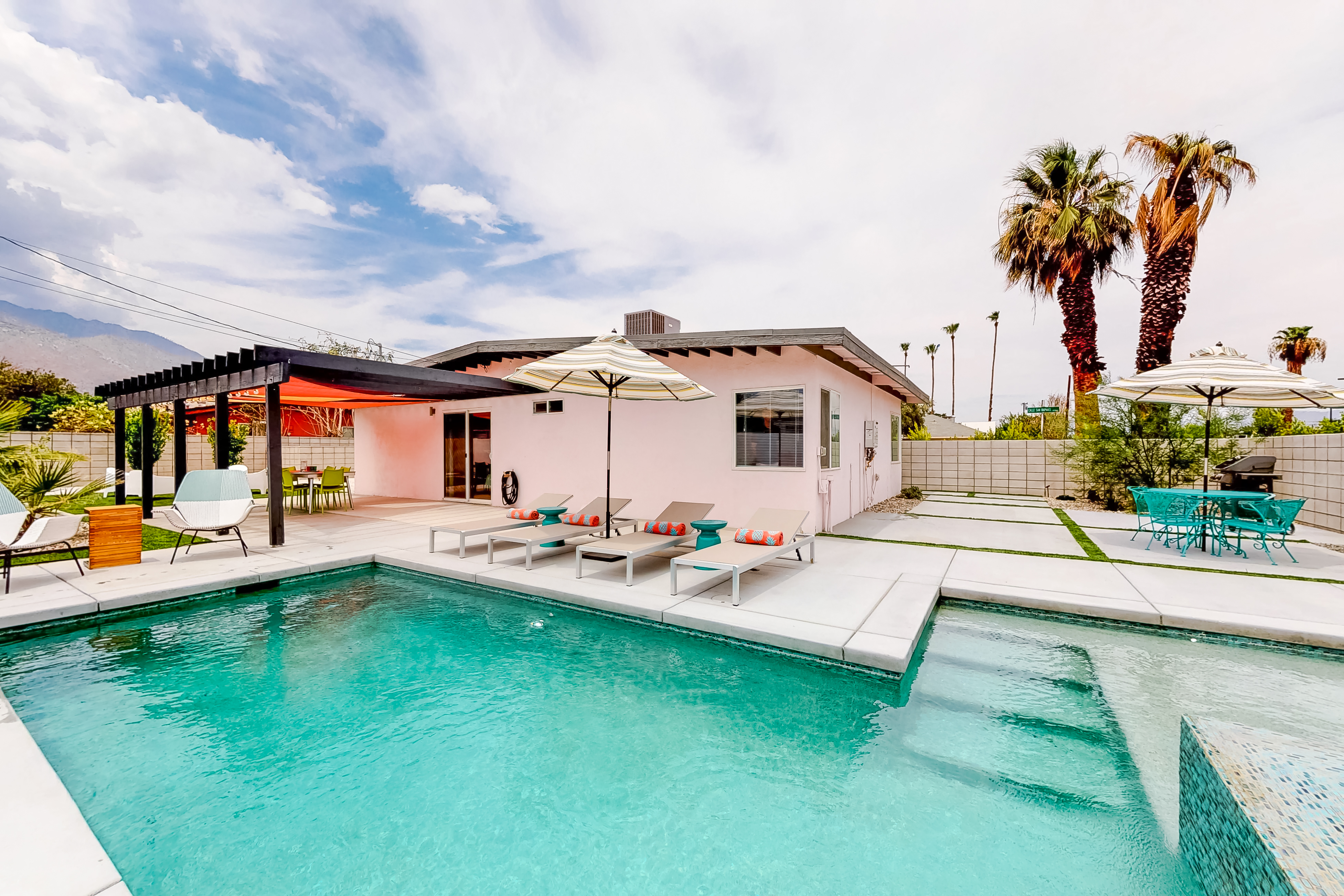 newly remodeled mid-century vacation home in palm springs with an outdoor pool