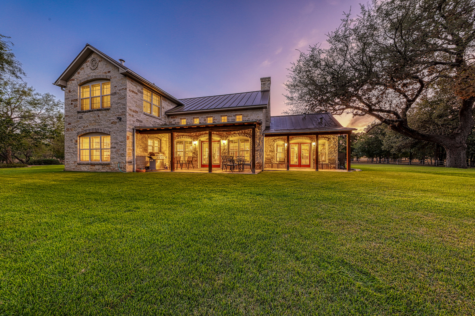 The exterior at a charming vacation rental in Fredericksburg, TX.