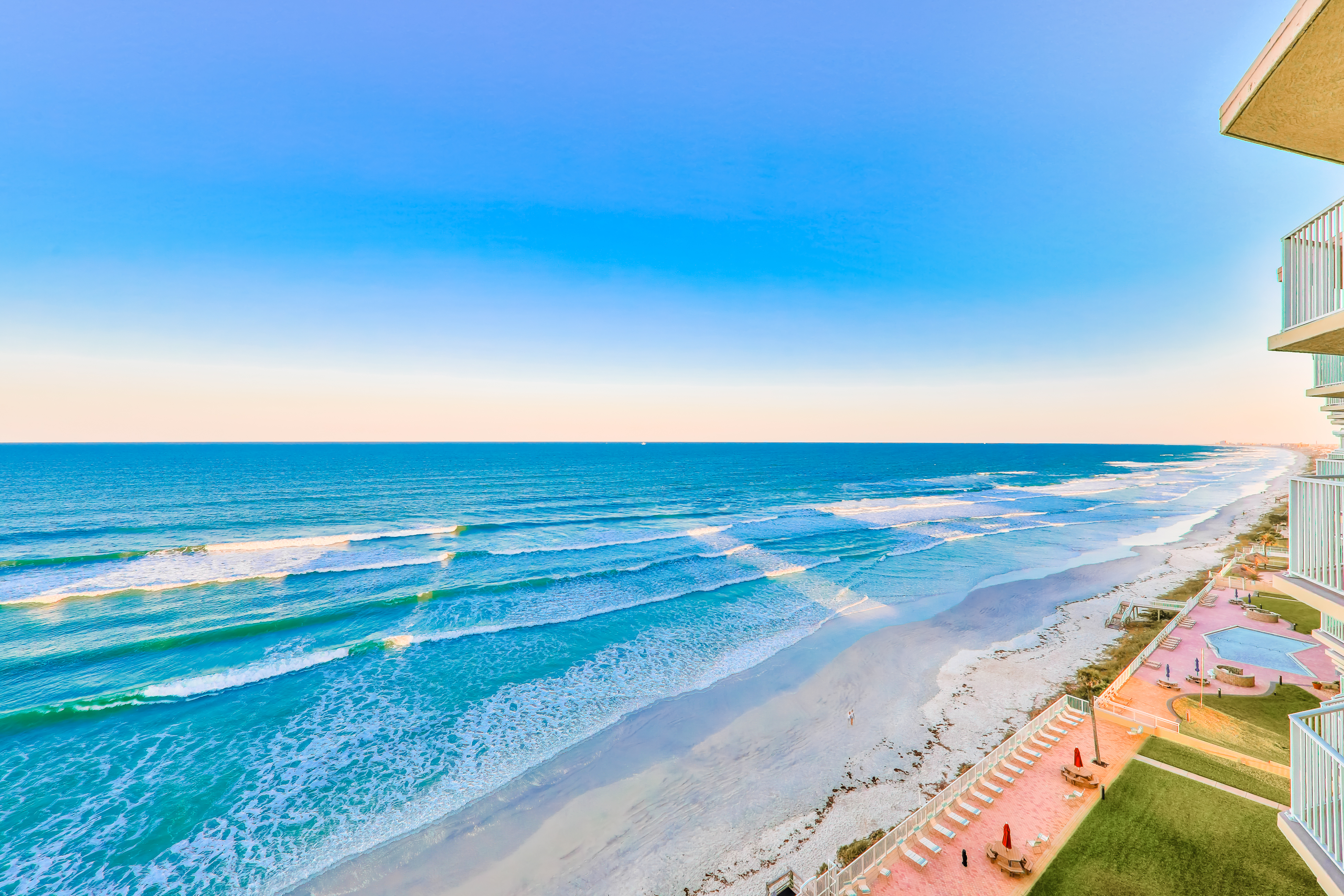 View from the balcony at a Daytona Beach vacation rental.