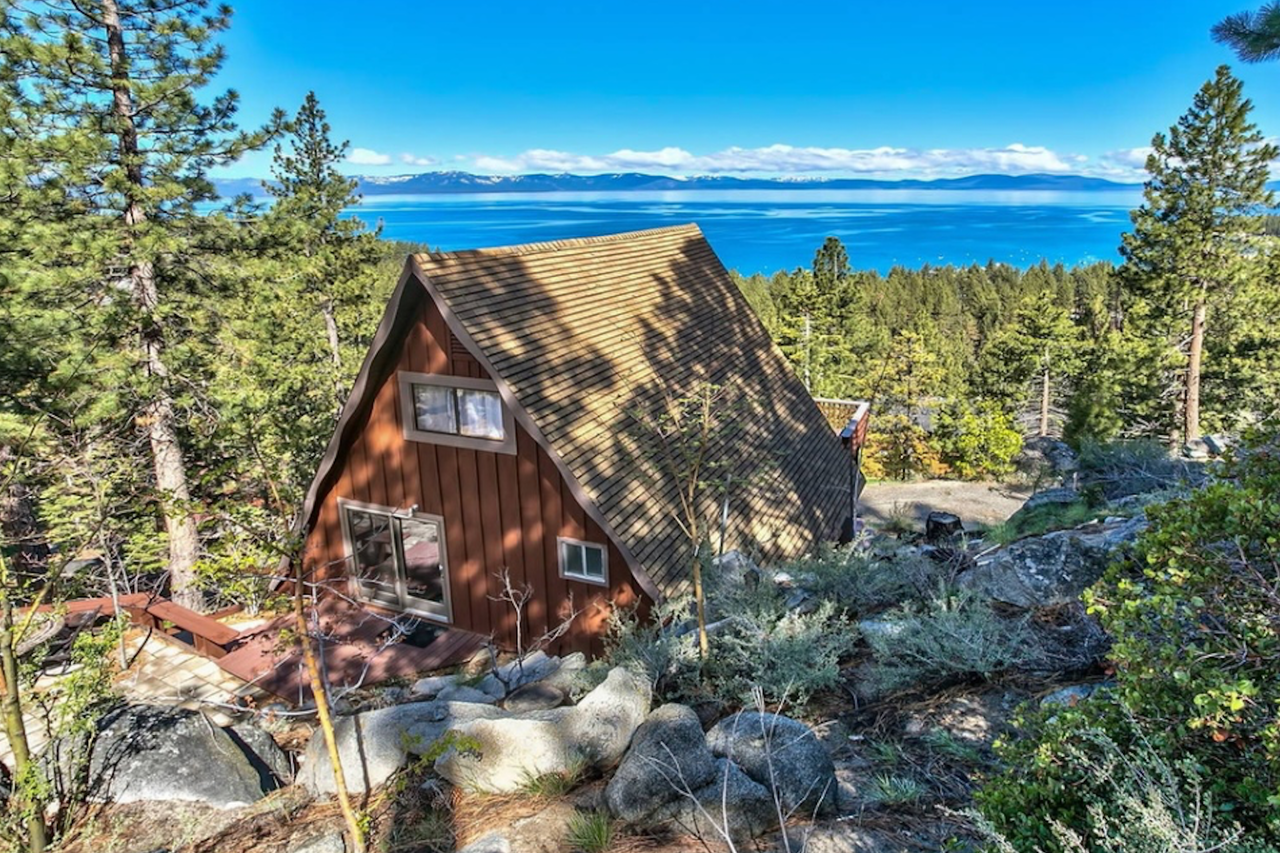 A-frame cabin overlooking Lake Tahoe