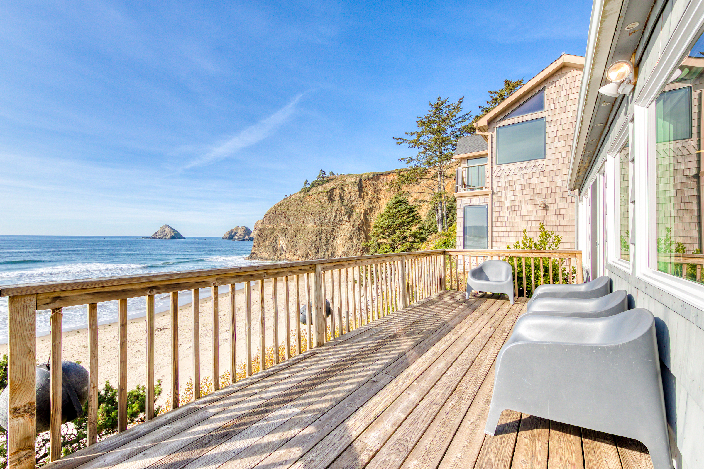Image from a deck of a vacation rental on the Oregon Coast.