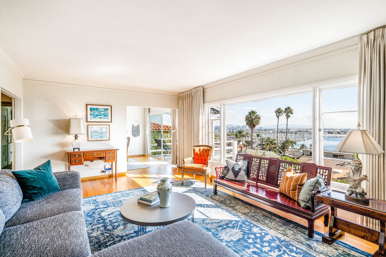 The living area of a San Diego, CA rental.