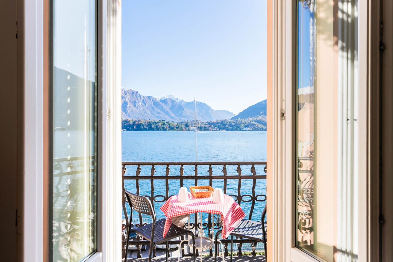 balcony of vacation rental overlooking Lake Como