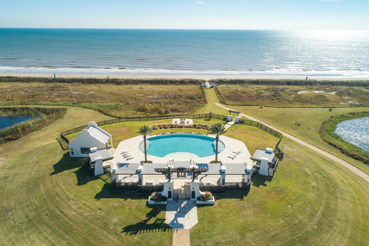 Oceanfront pool along the Texas Gulf Coast