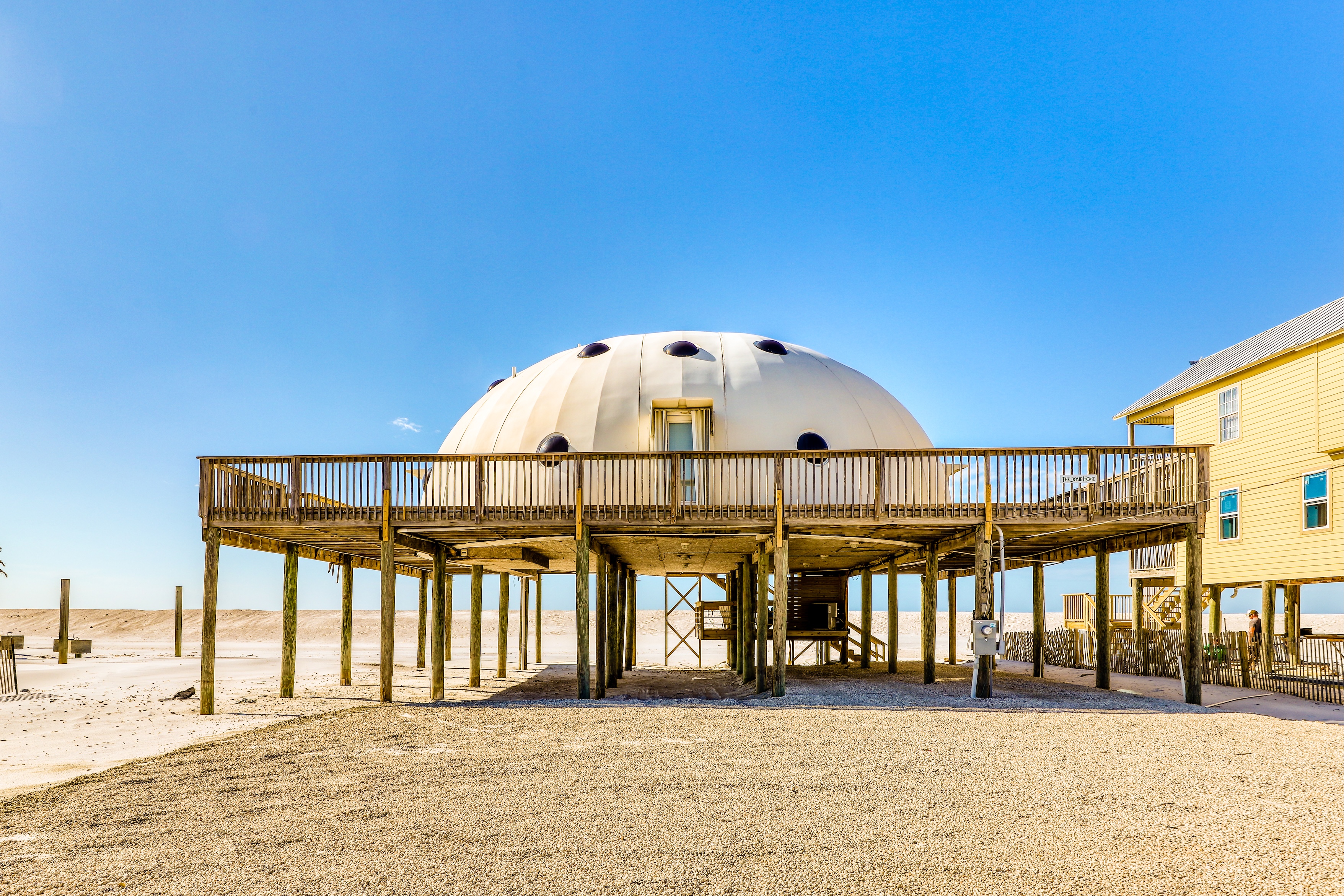 dome home on beach in cape san blas