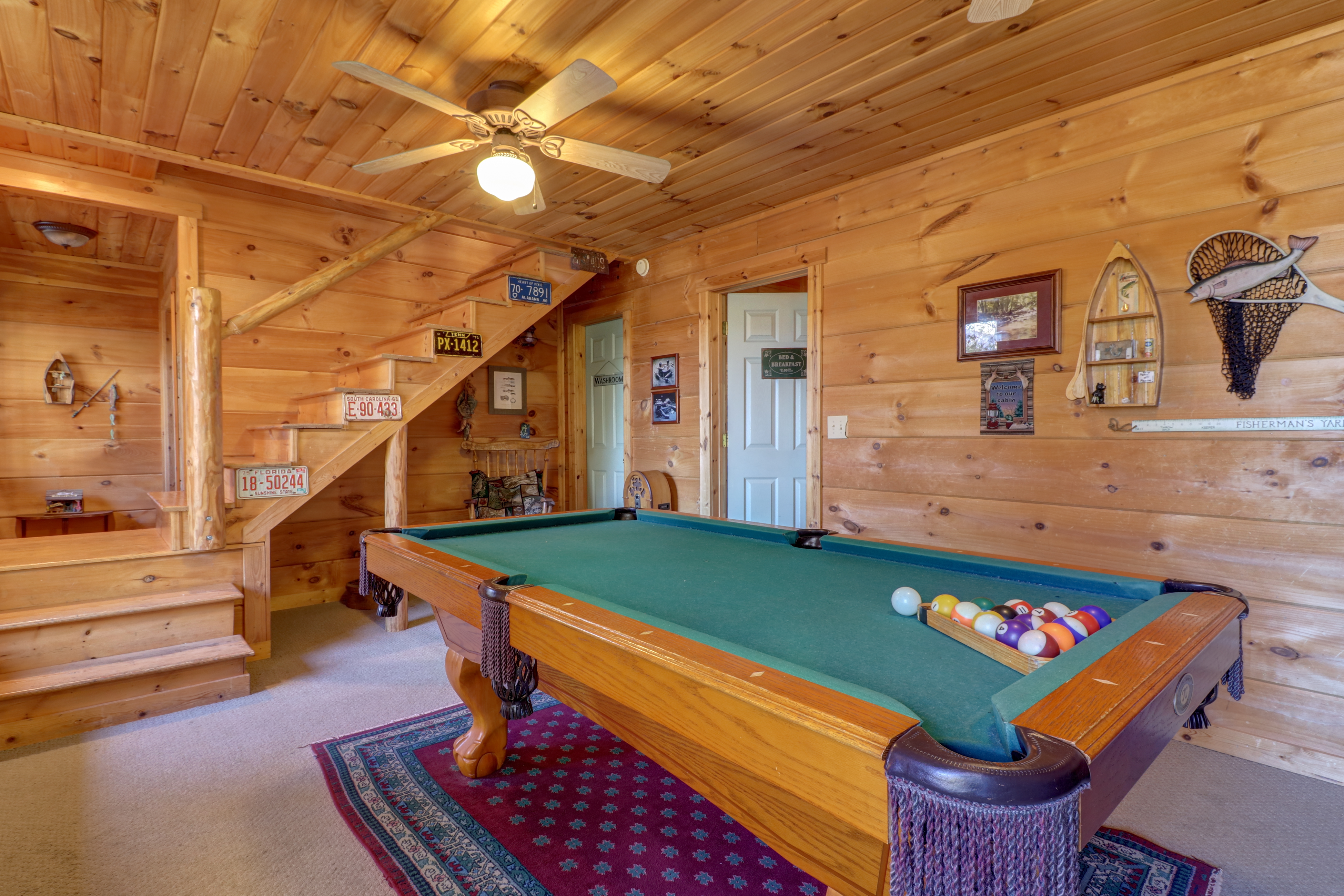 Pool table at a cabin in Townsend, TN.