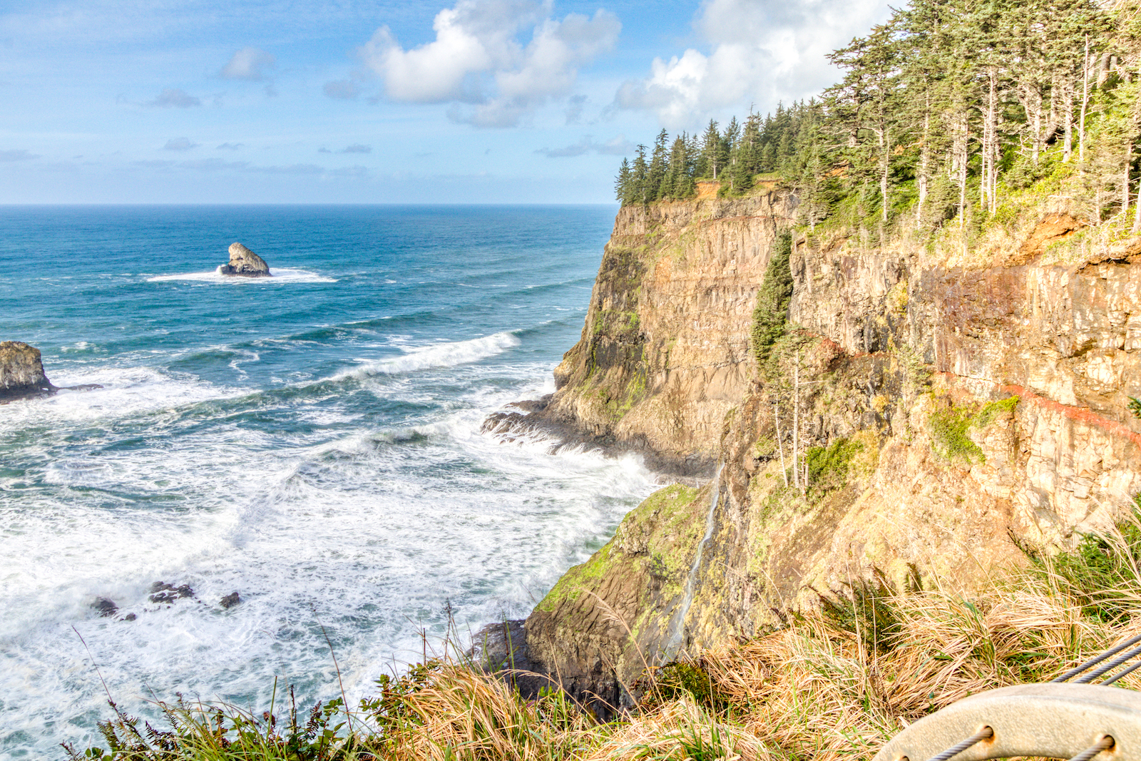 The cliffs overlooking the coast in Oceanside, Oregon.