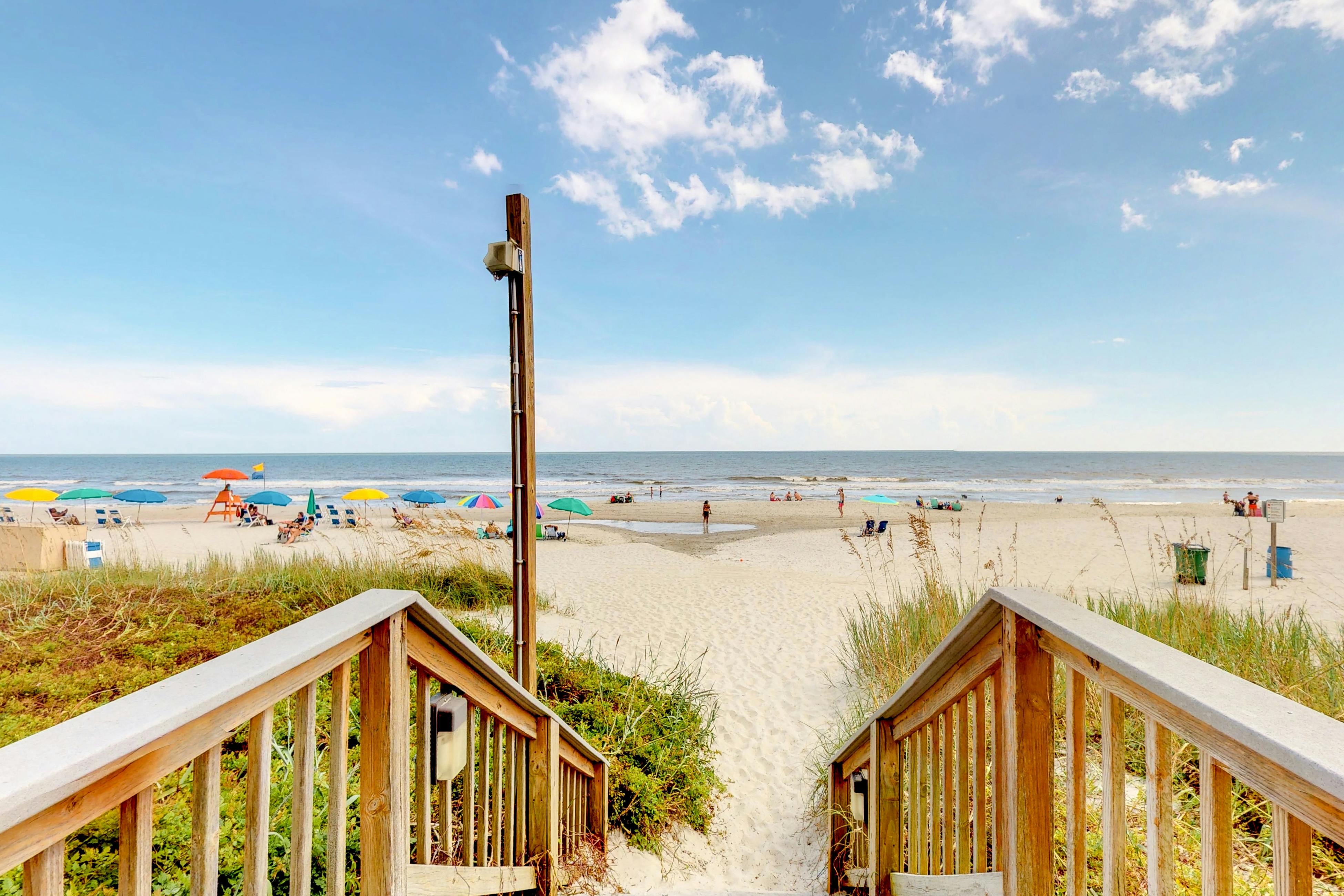 Surfside Beach shoreline with residential charm