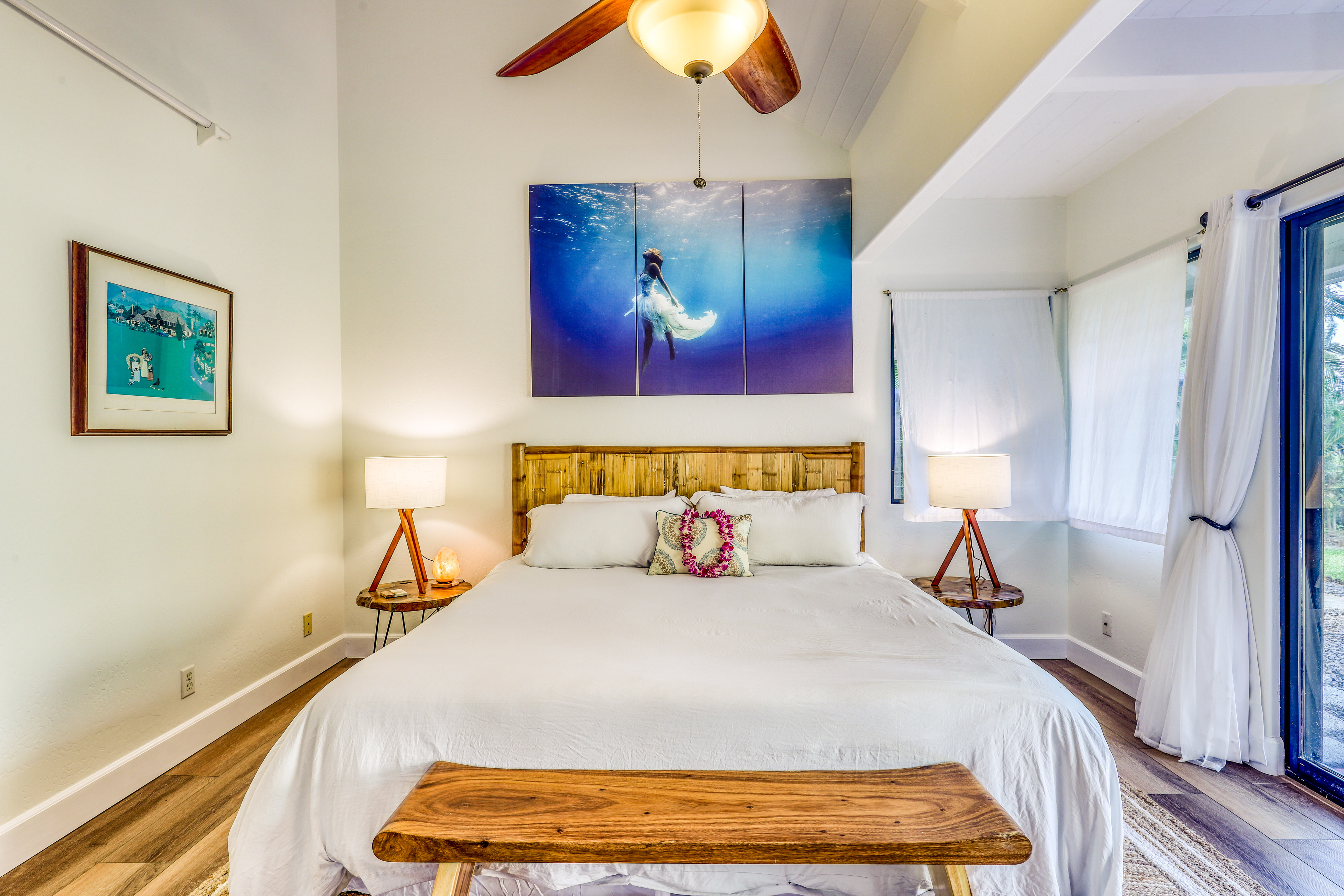 Bedroom of a vacation rental in Kauai, HI