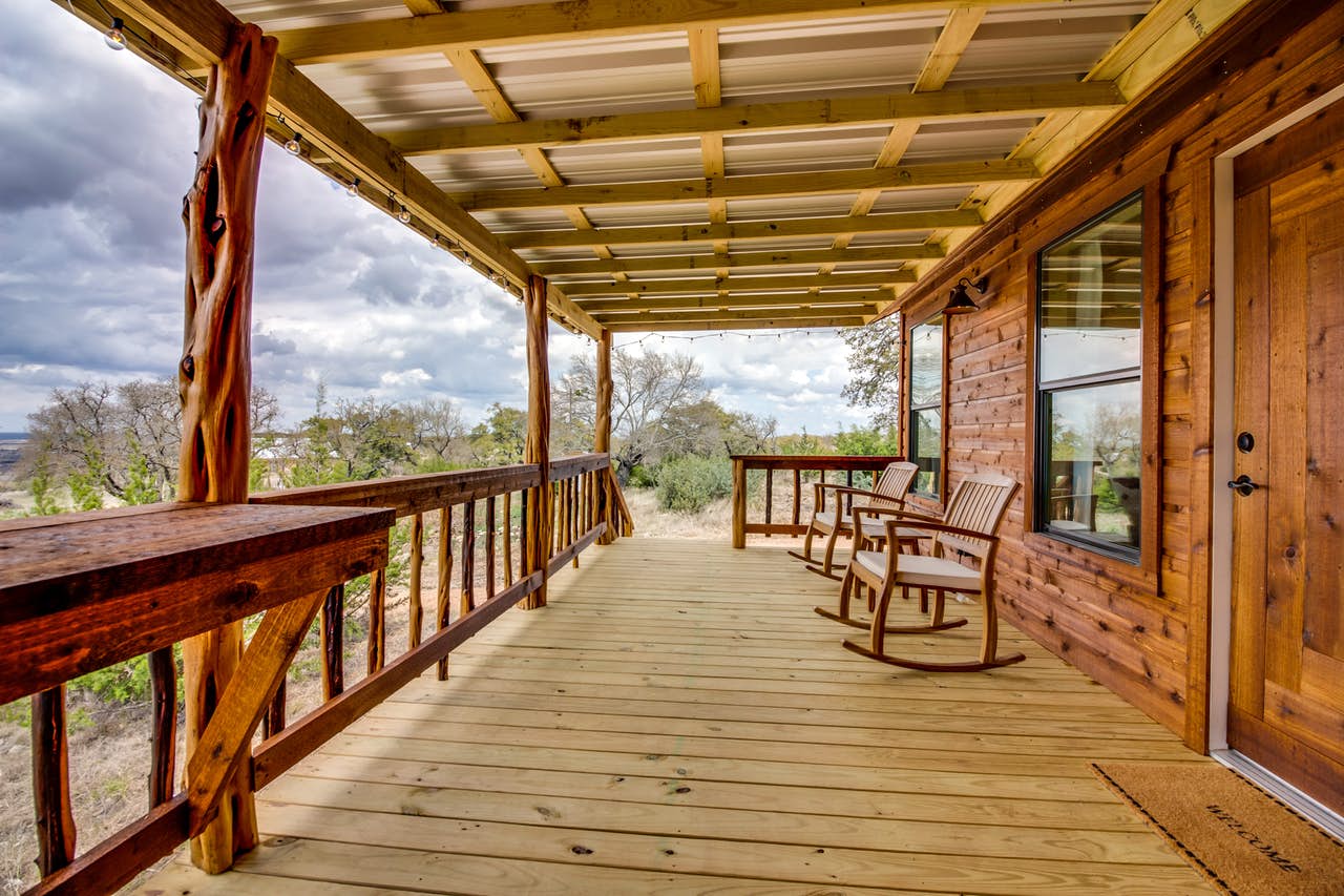 Vacation rental porch in Fredericksburg, TX