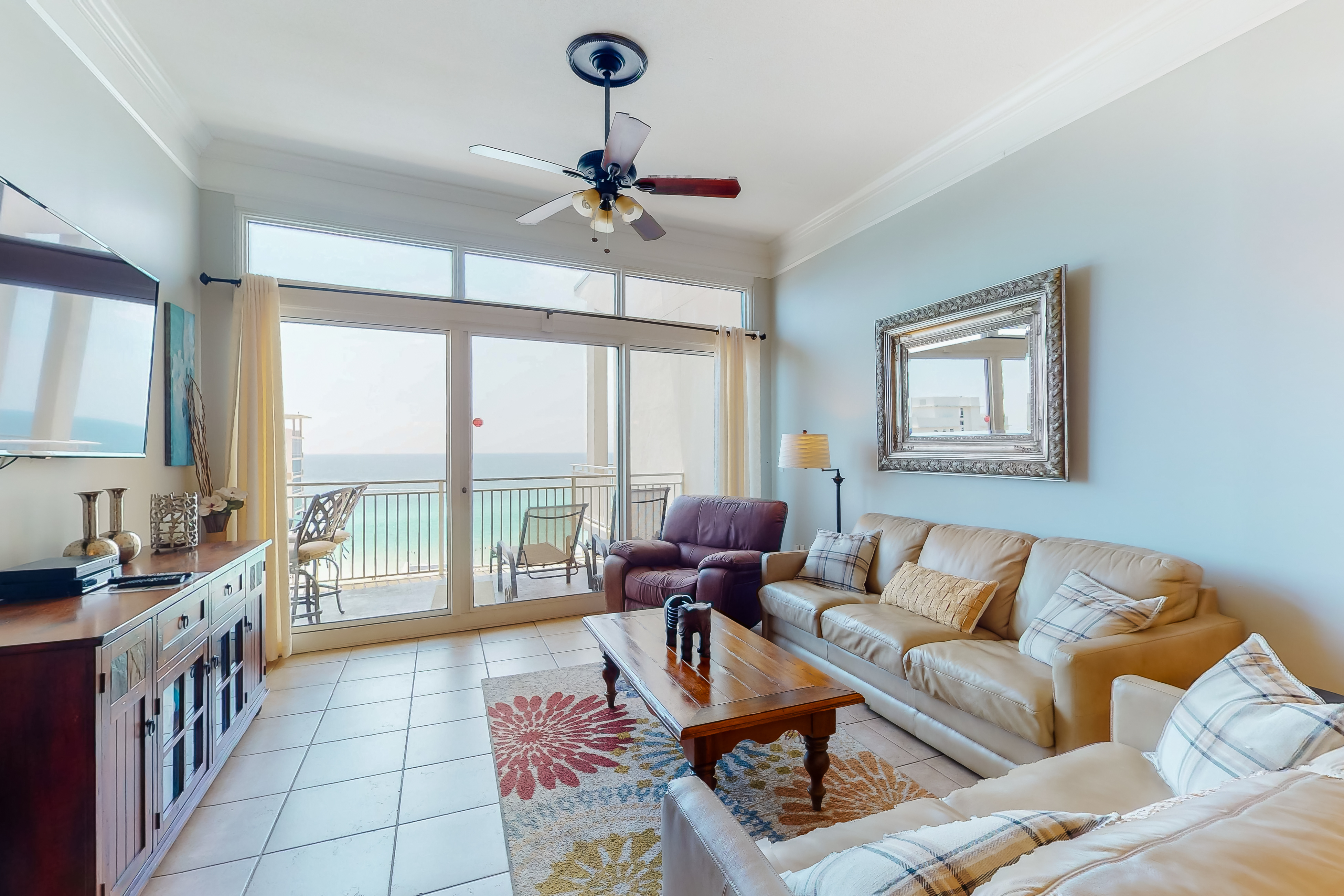 The living room of a vacation rental in Destin, Florida.
