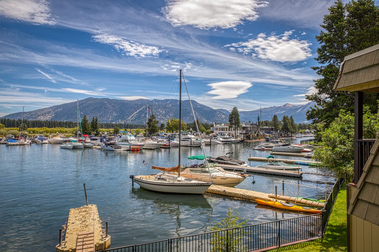 South Lake Tahoe filled with boats