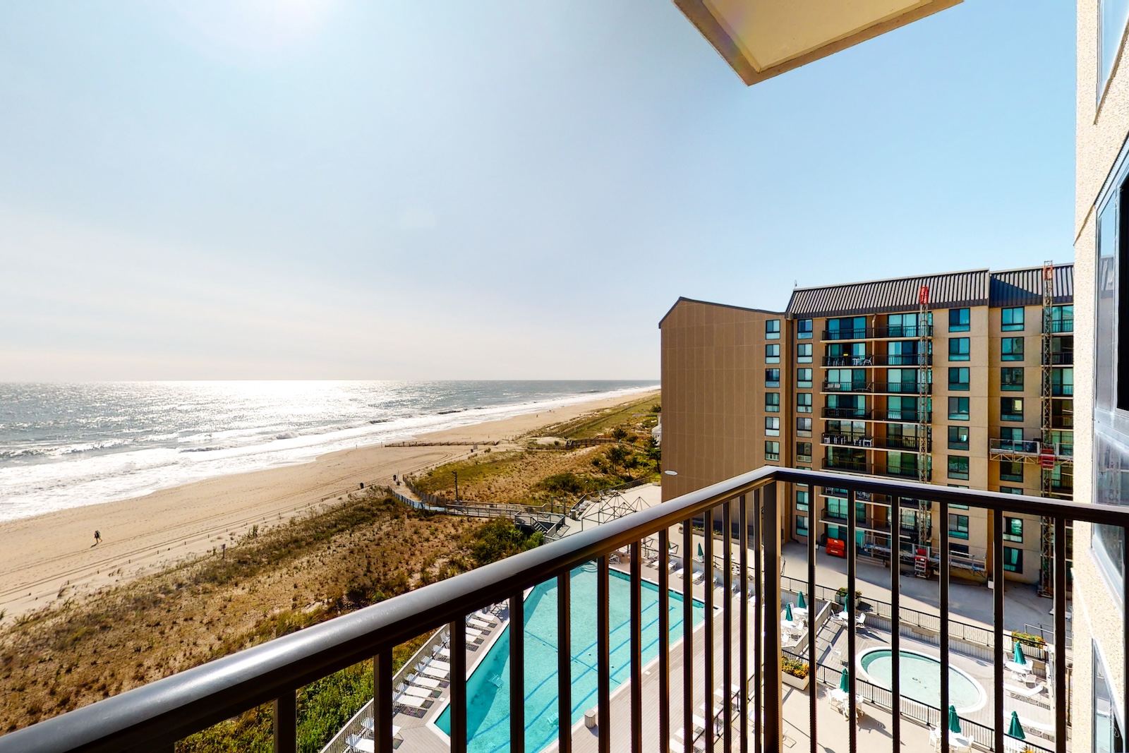The view from the balcony at a vacation rental condo in Bethany Beach, DE.