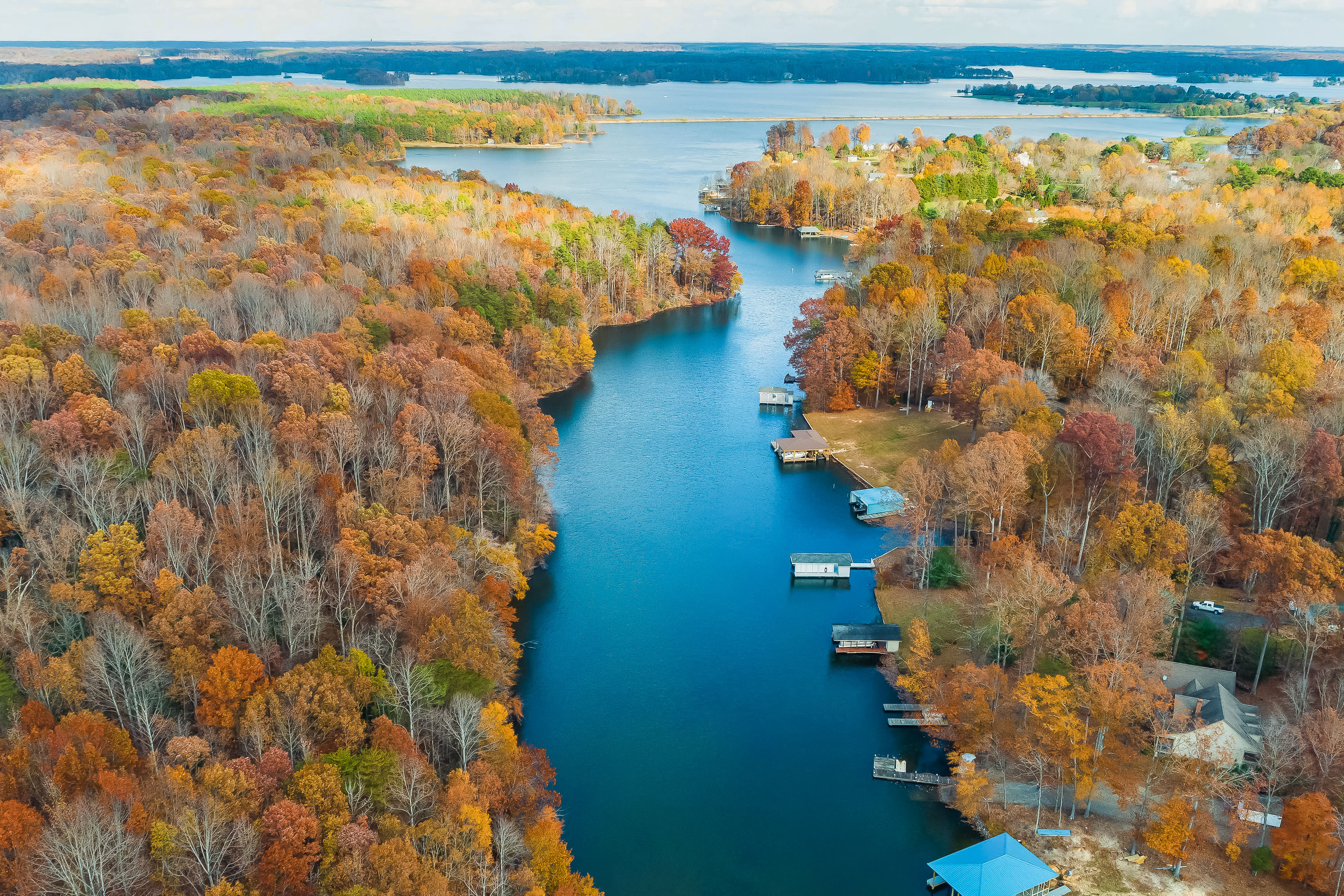 Lake Anna, Virginia surrounded by fall trees