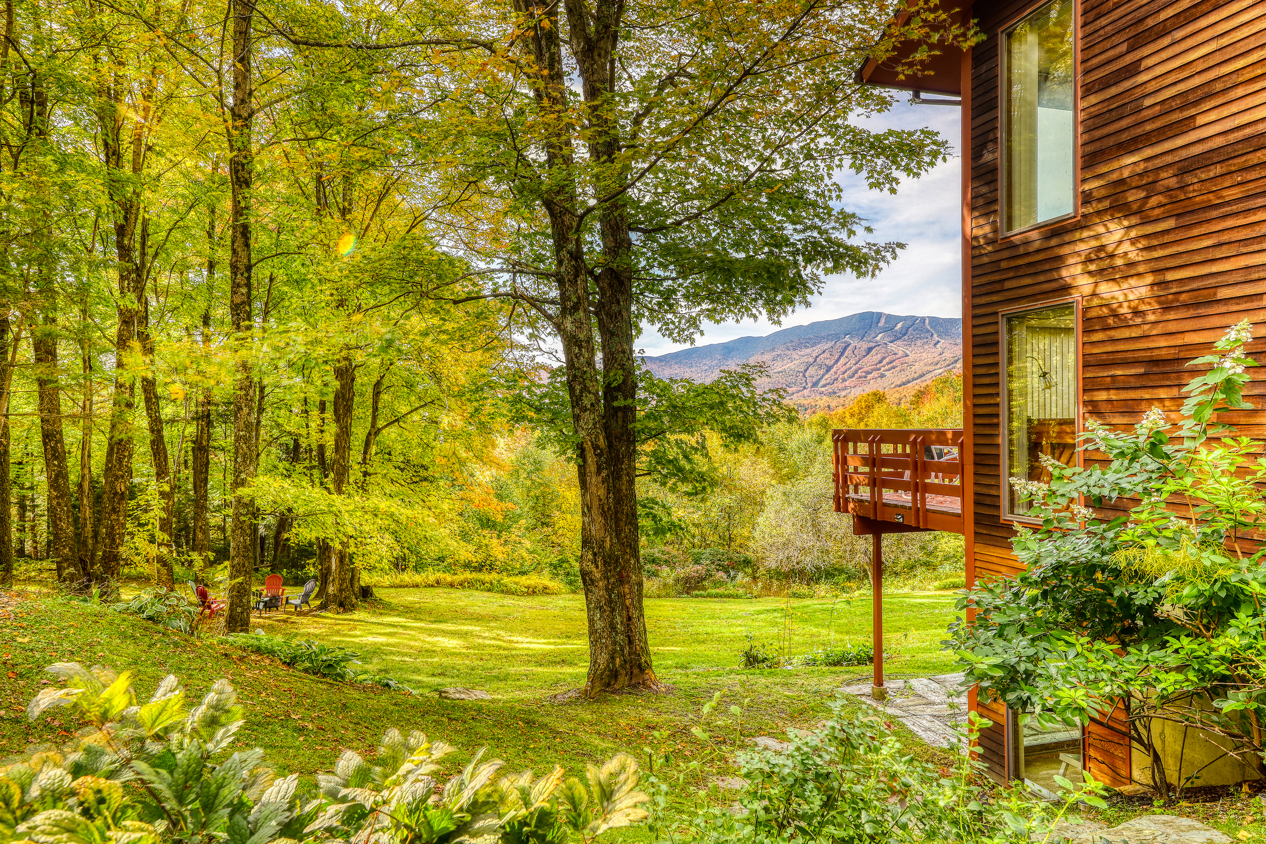 a cabin in Vermont in the fall