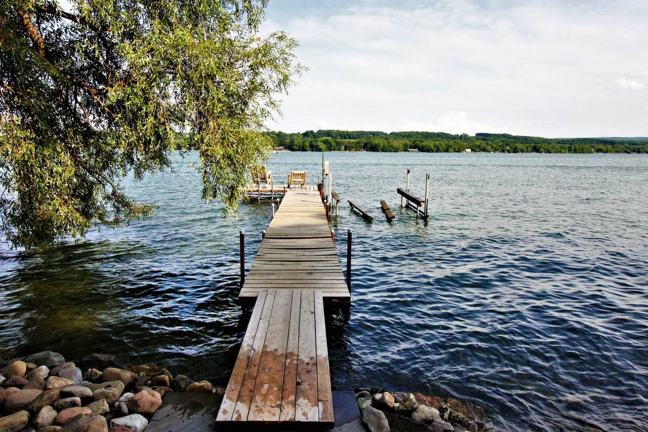 Dock of vacation rental on the shores of Finger Lakes