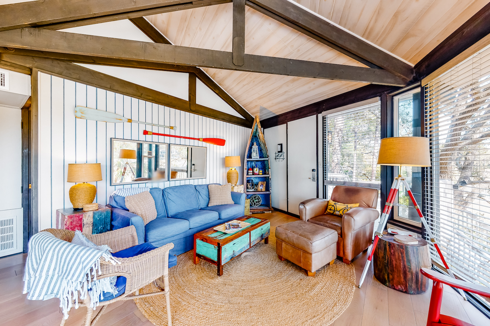 The interior of a maritime themed vacation rental in Hilton Head, SC.