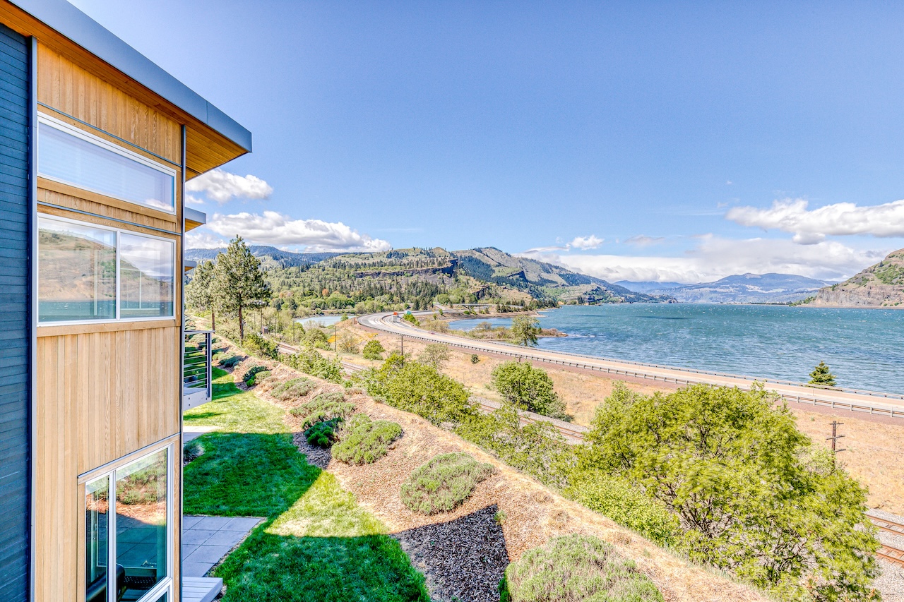 View of the columbia gorge as seen from a vacation rental in Mosier, OR