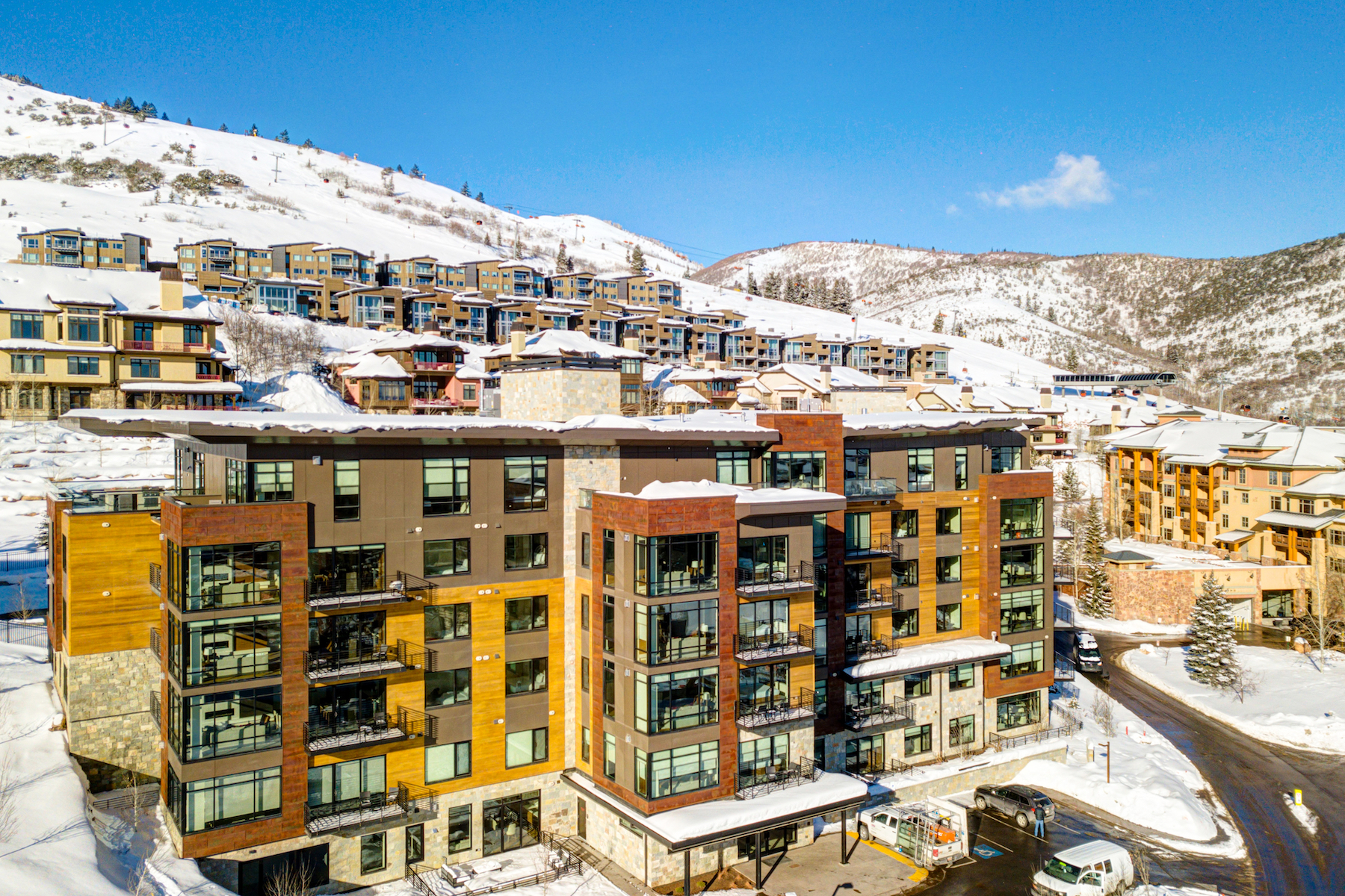 Exterior shot of The Lift Park City vacation rentals.