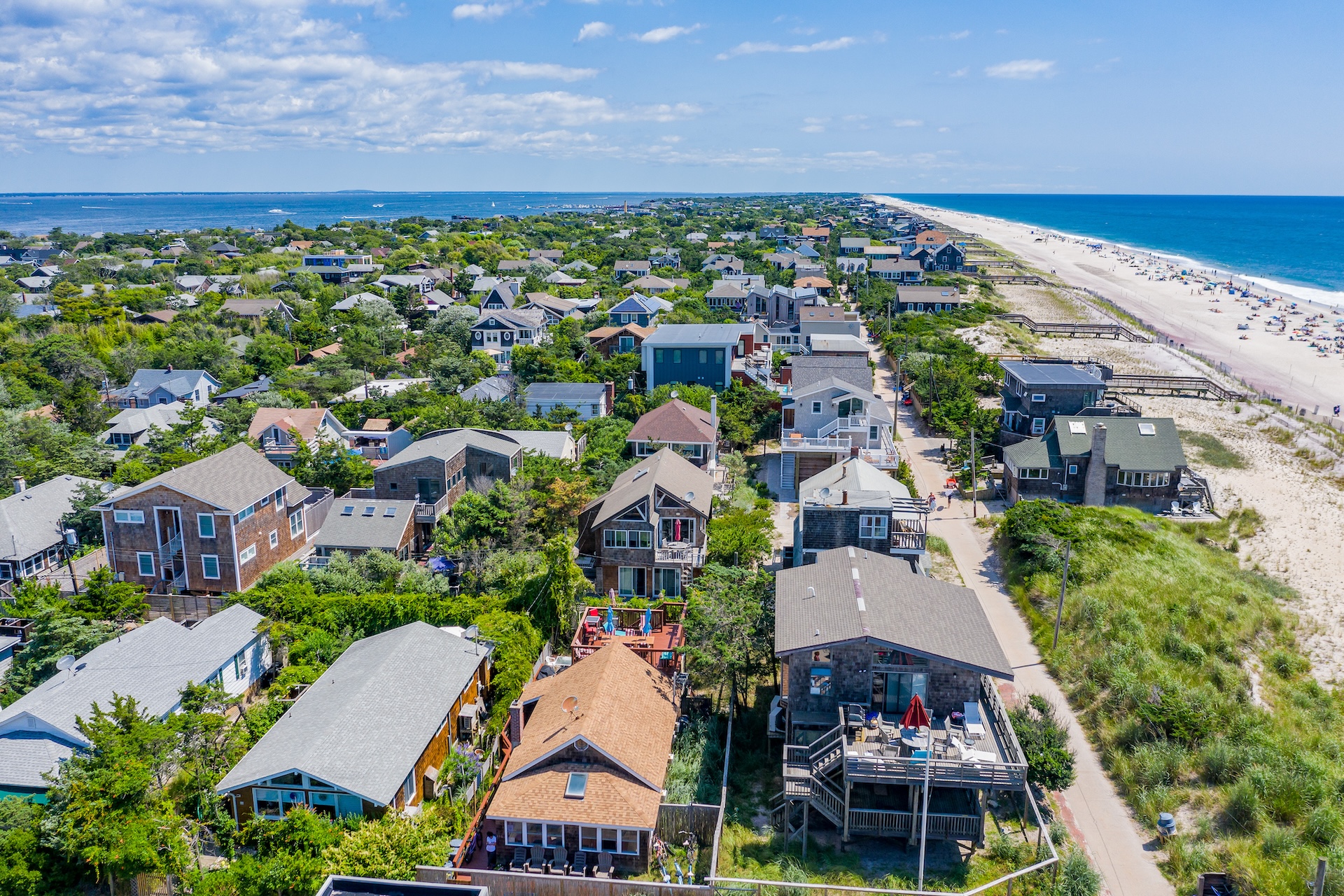 Drone shot of Long Island.