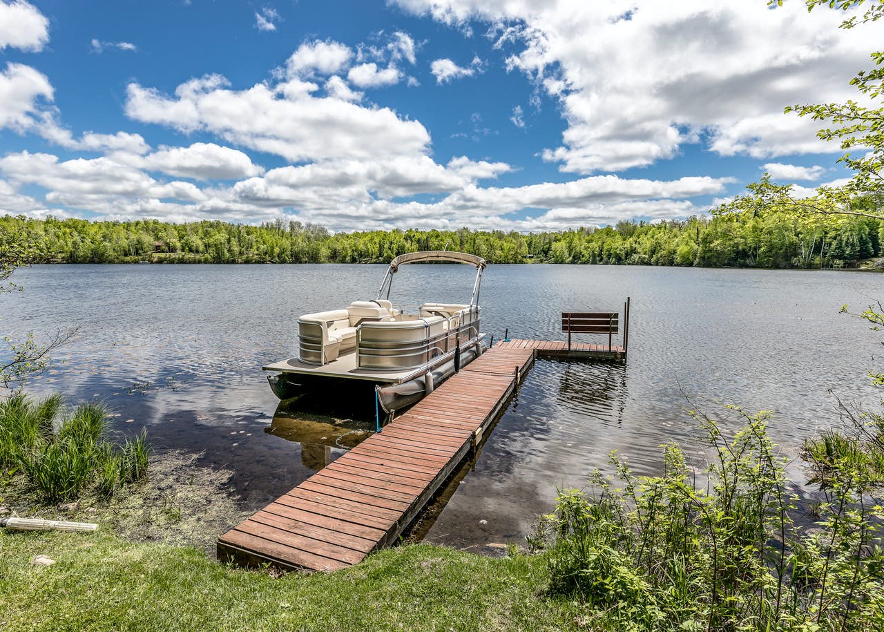 Image of a boat dock at a vacation rental.