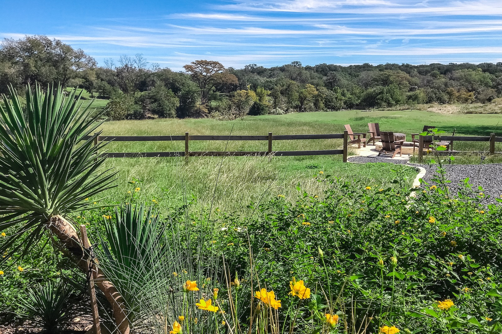 A meadow near a vacation rental in Wimberley, Tx.