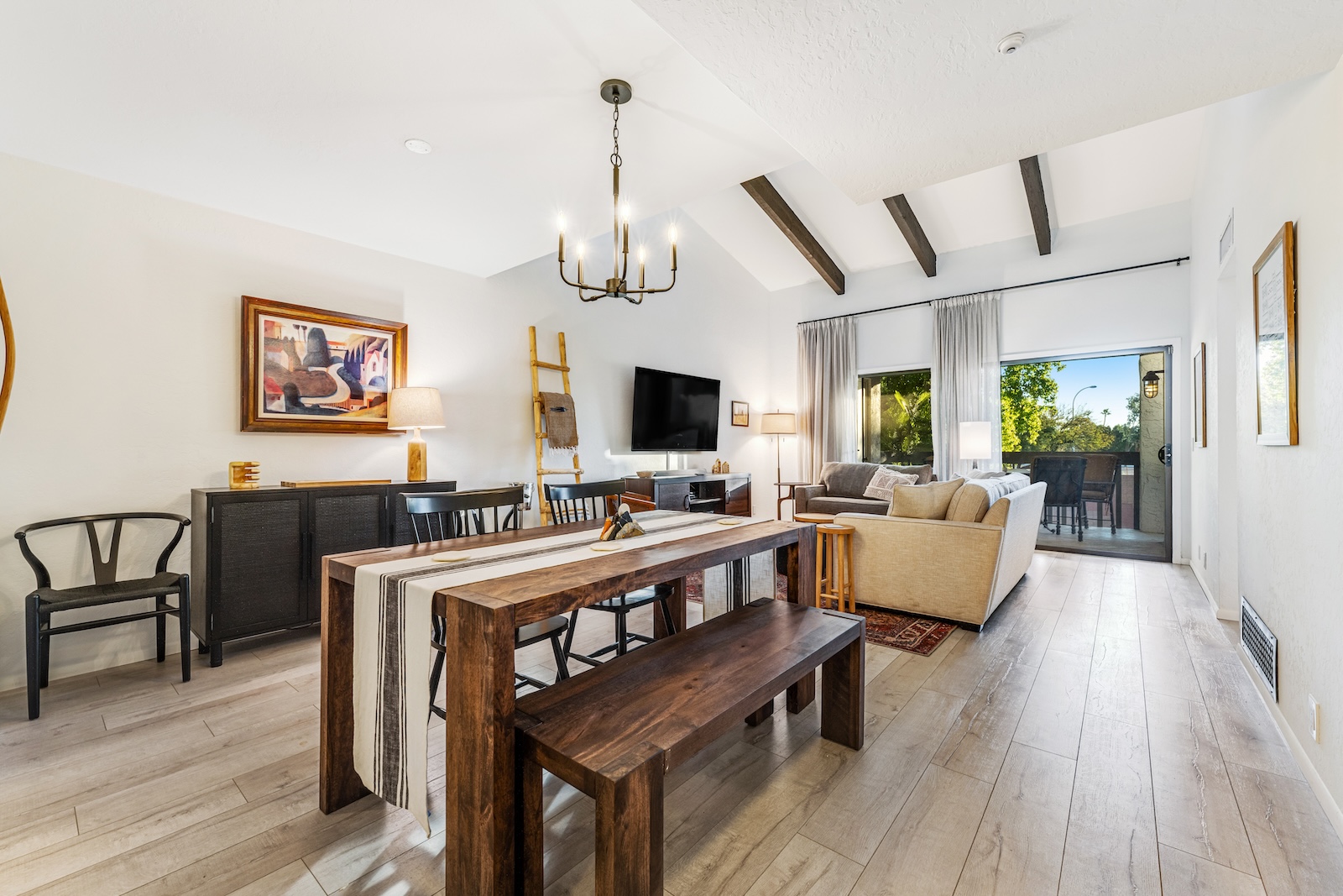The interior living and dining area at a long-term rental in Scottsdale, AZ.