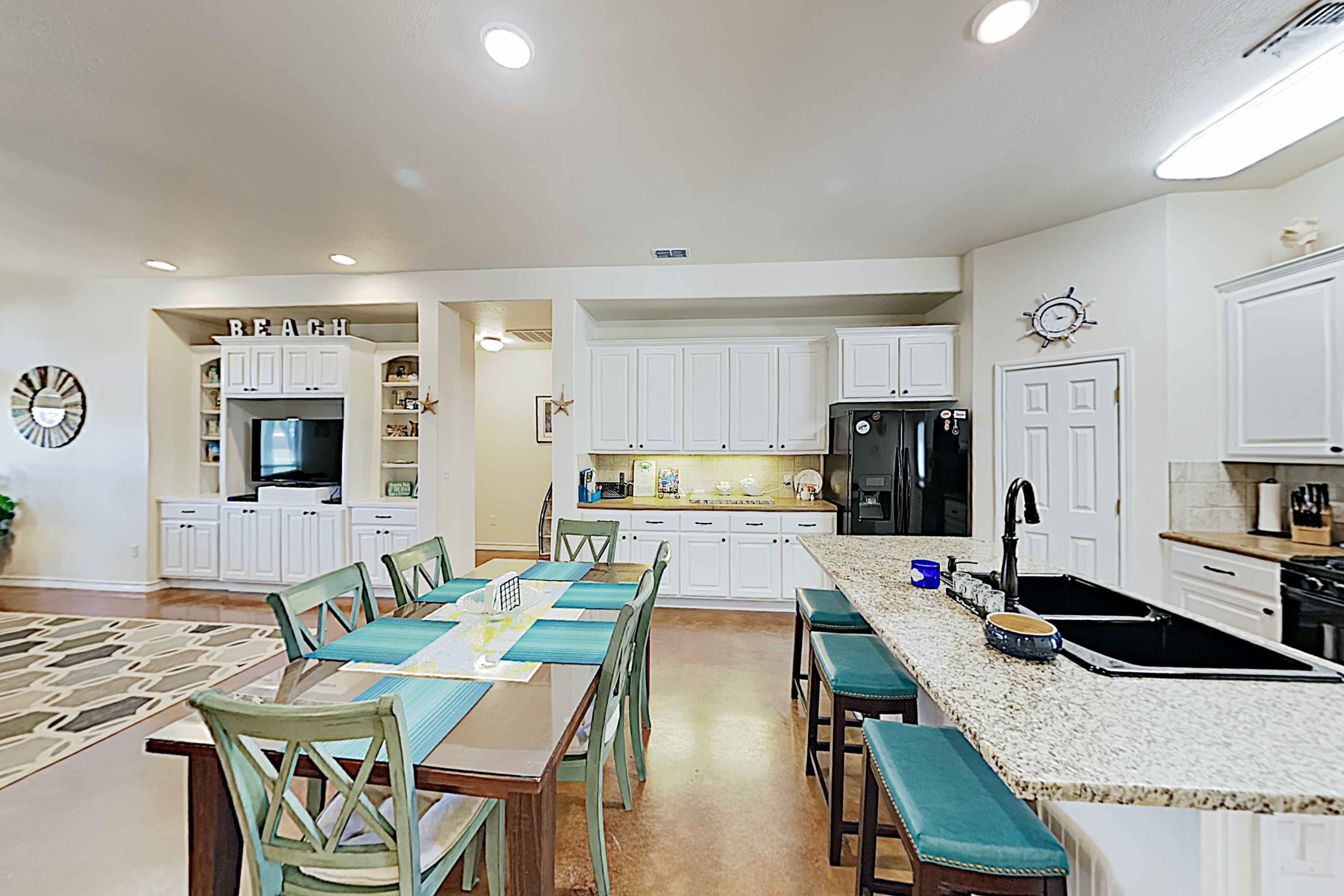 The kitchen of a vacation rental in Rockport, TX.