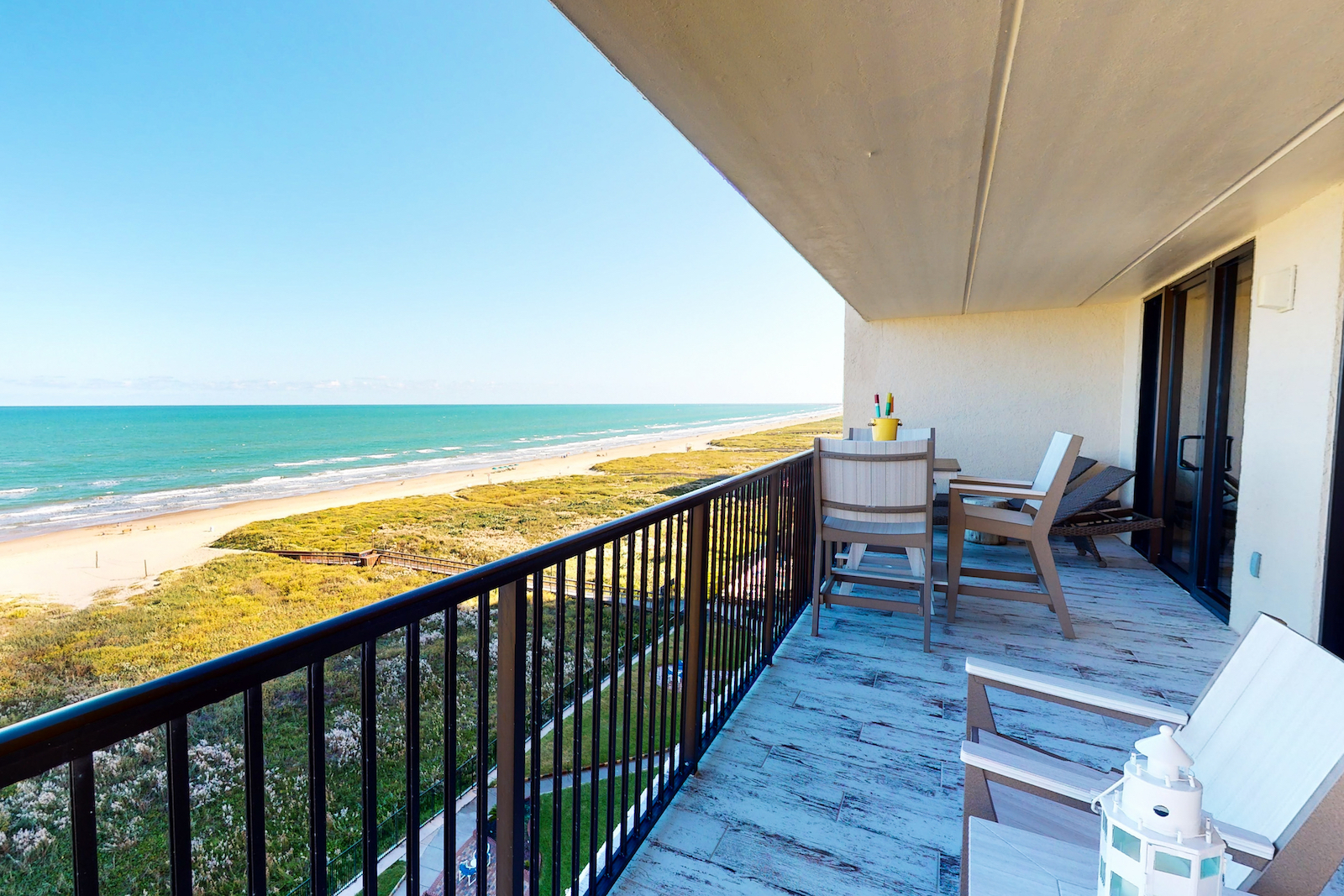 Oceanview from the deck of a vacation rental in South Padre Island.