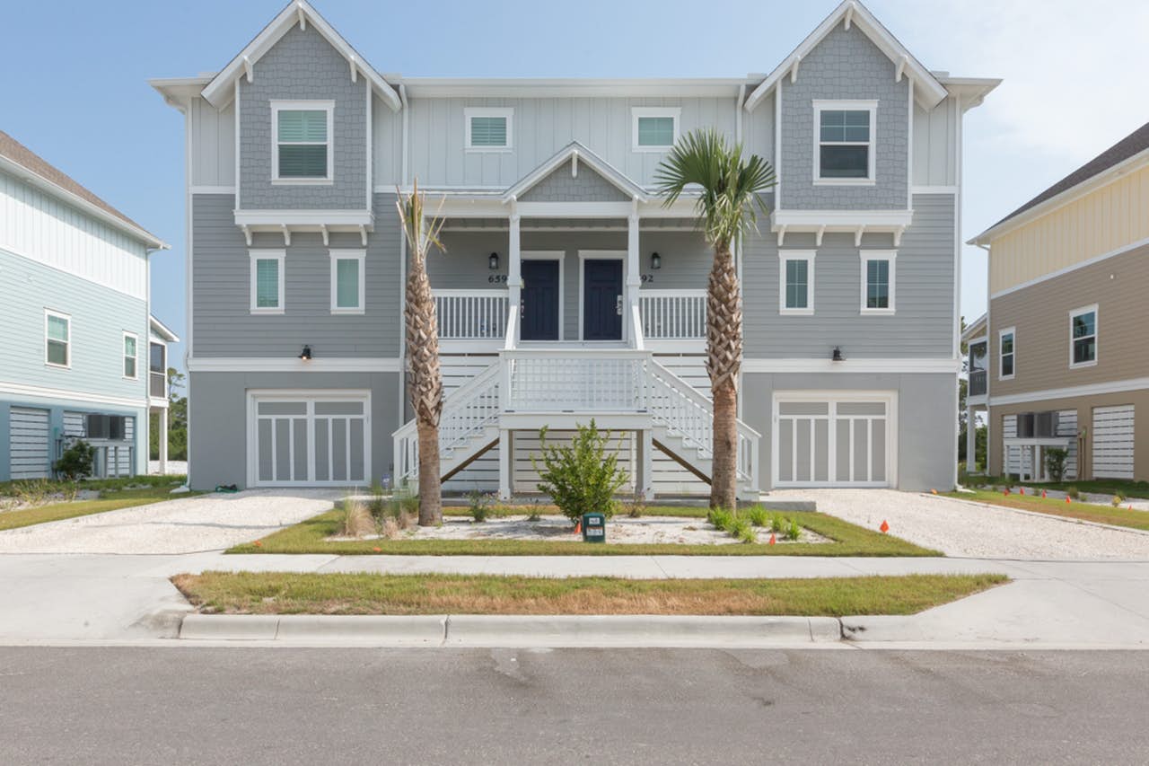 Grey colored duplex in Perdido Key, FL.