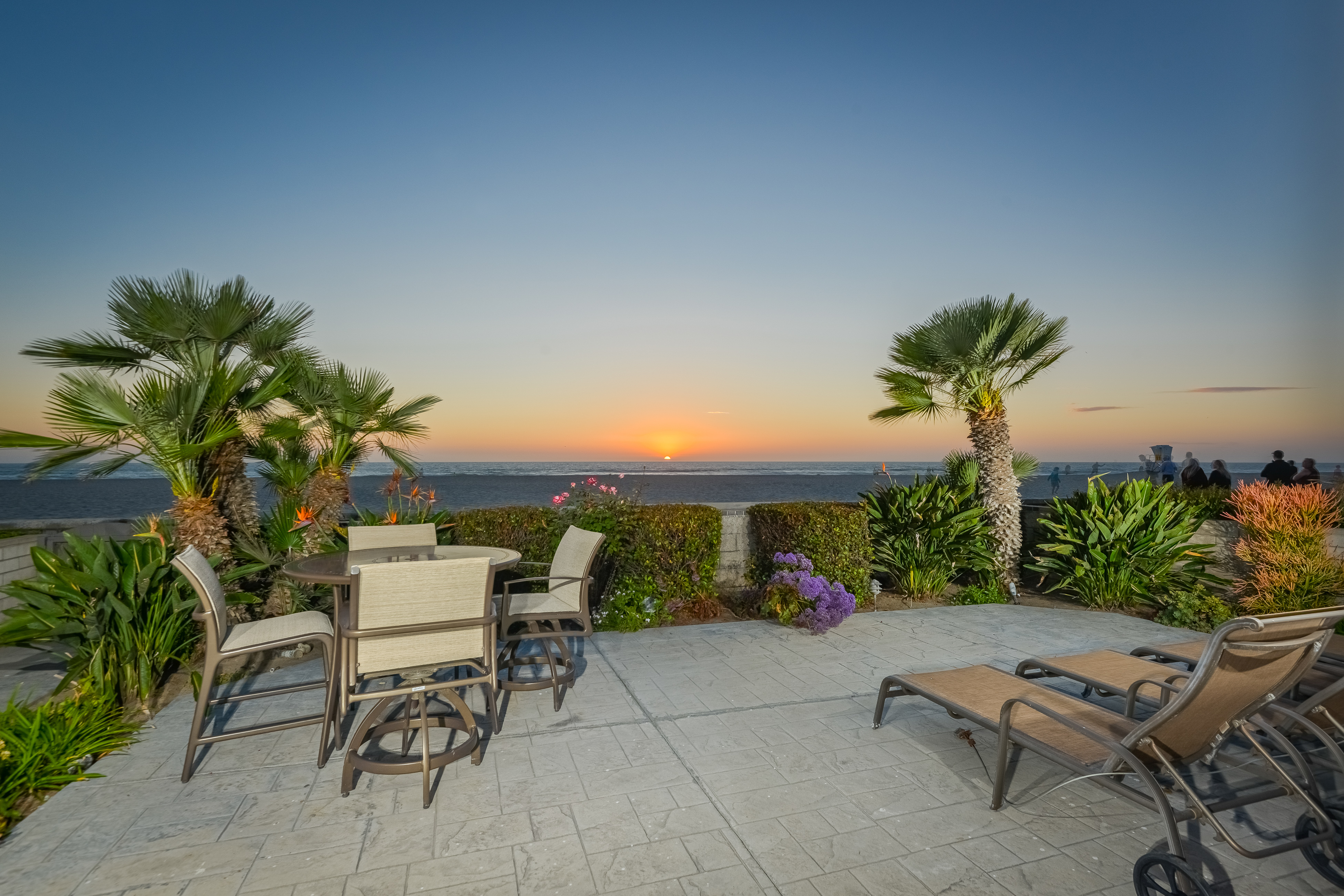 The view of the ocean as seen from the deck of a vacation rental in San Diego, CA.