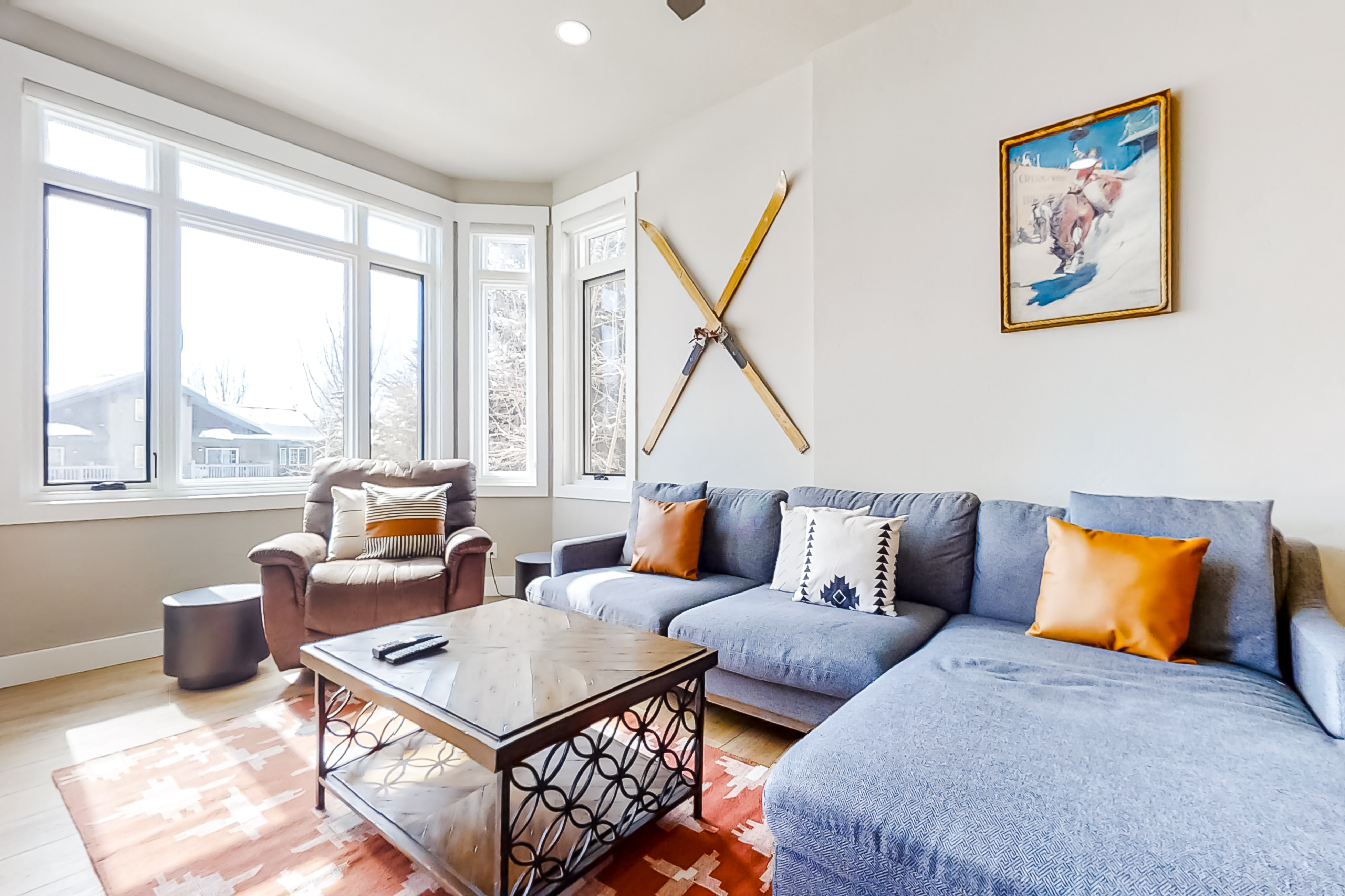 The living room of a condo rental in Steamboat Springs, co.