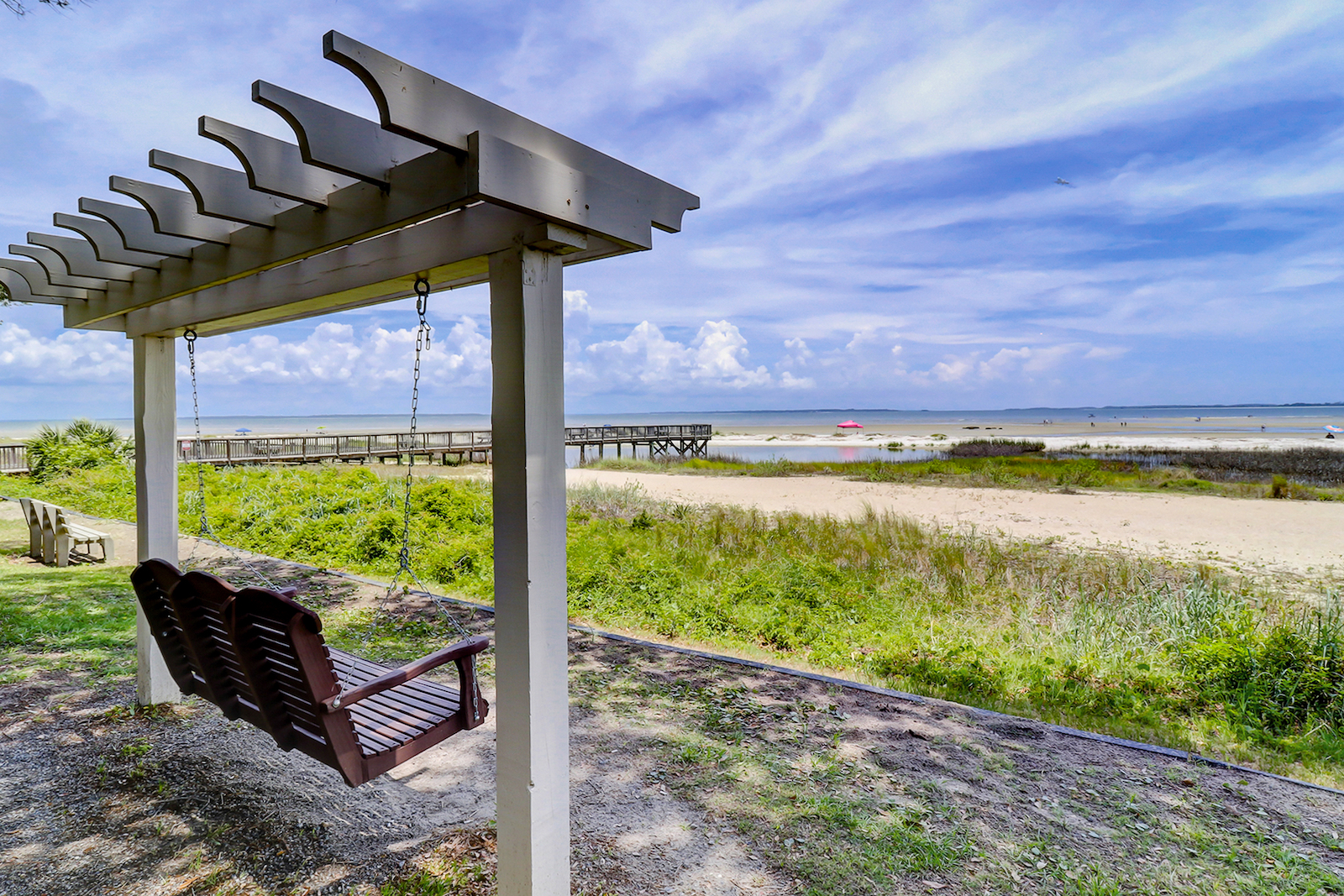 Oceanview from a bench at the Spa on Port Royal Sound in Hilton Head, SC.