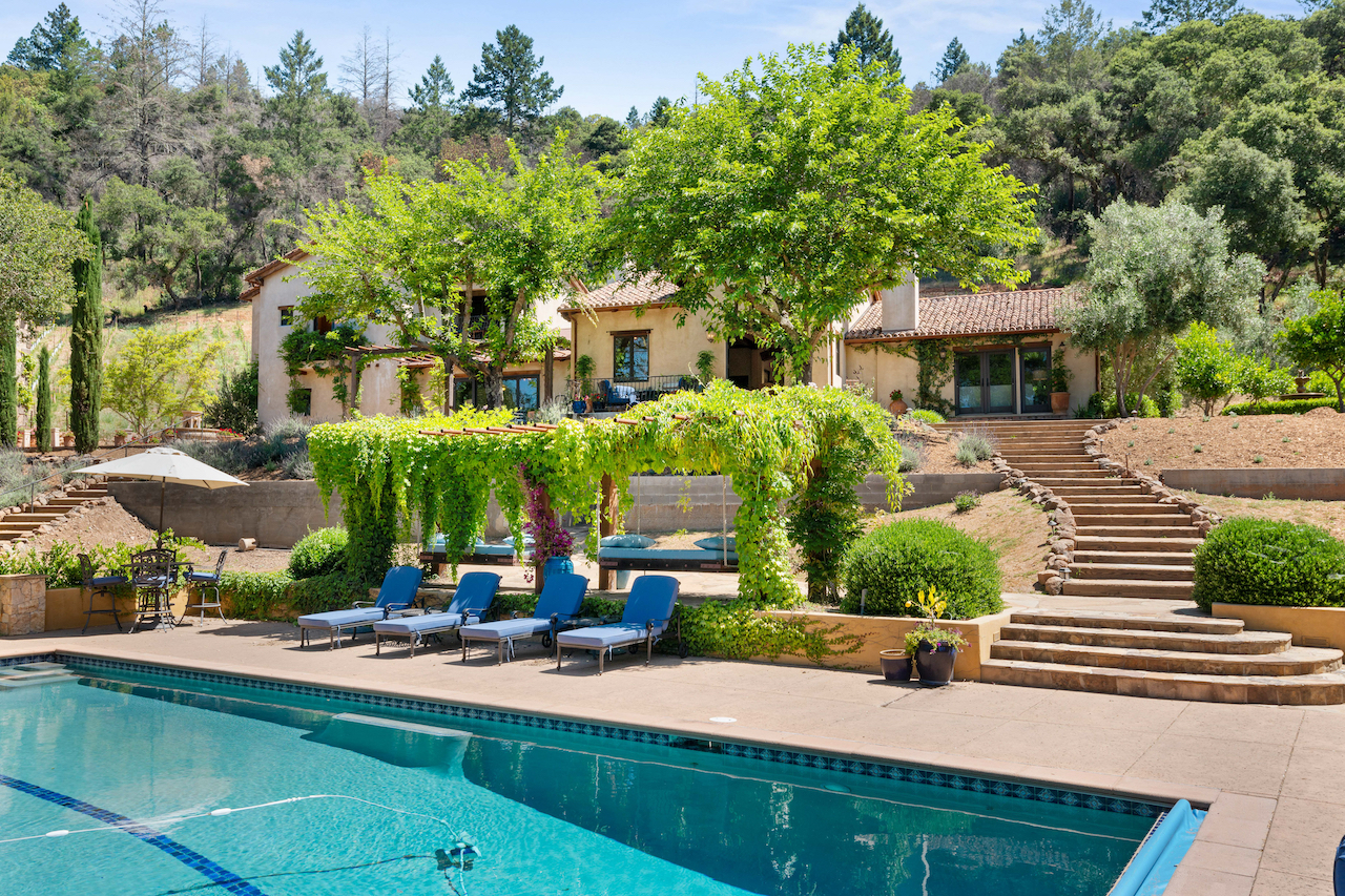 The pool area of a vacation rental in Kenwood, CA.