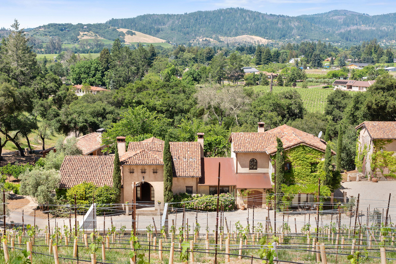 The vineyards and villas in Kenwood, CA.