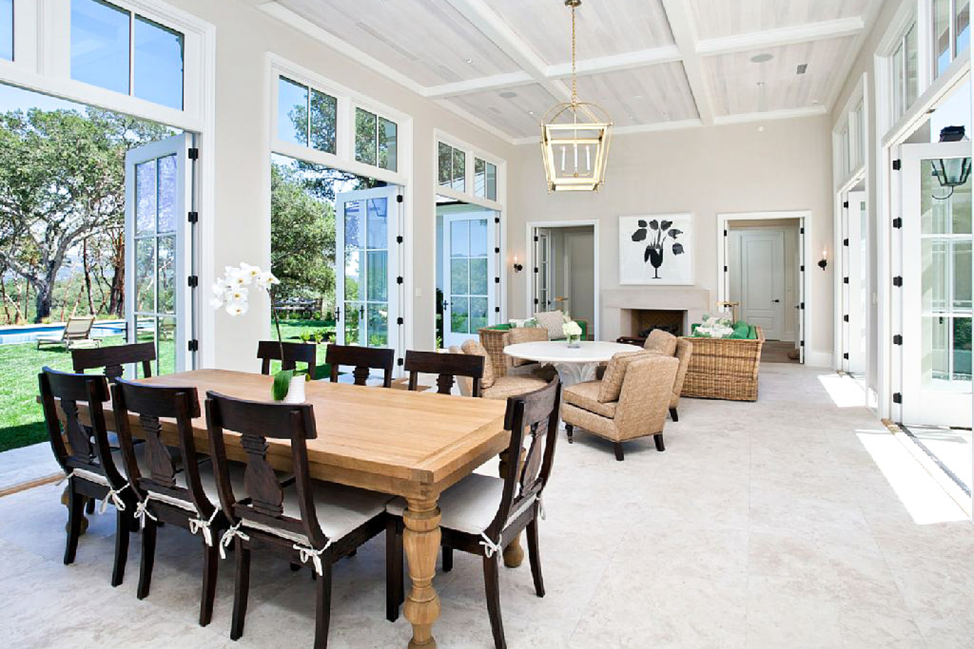 The interior of a vacation rental with elegant design in Sonoma, CA.