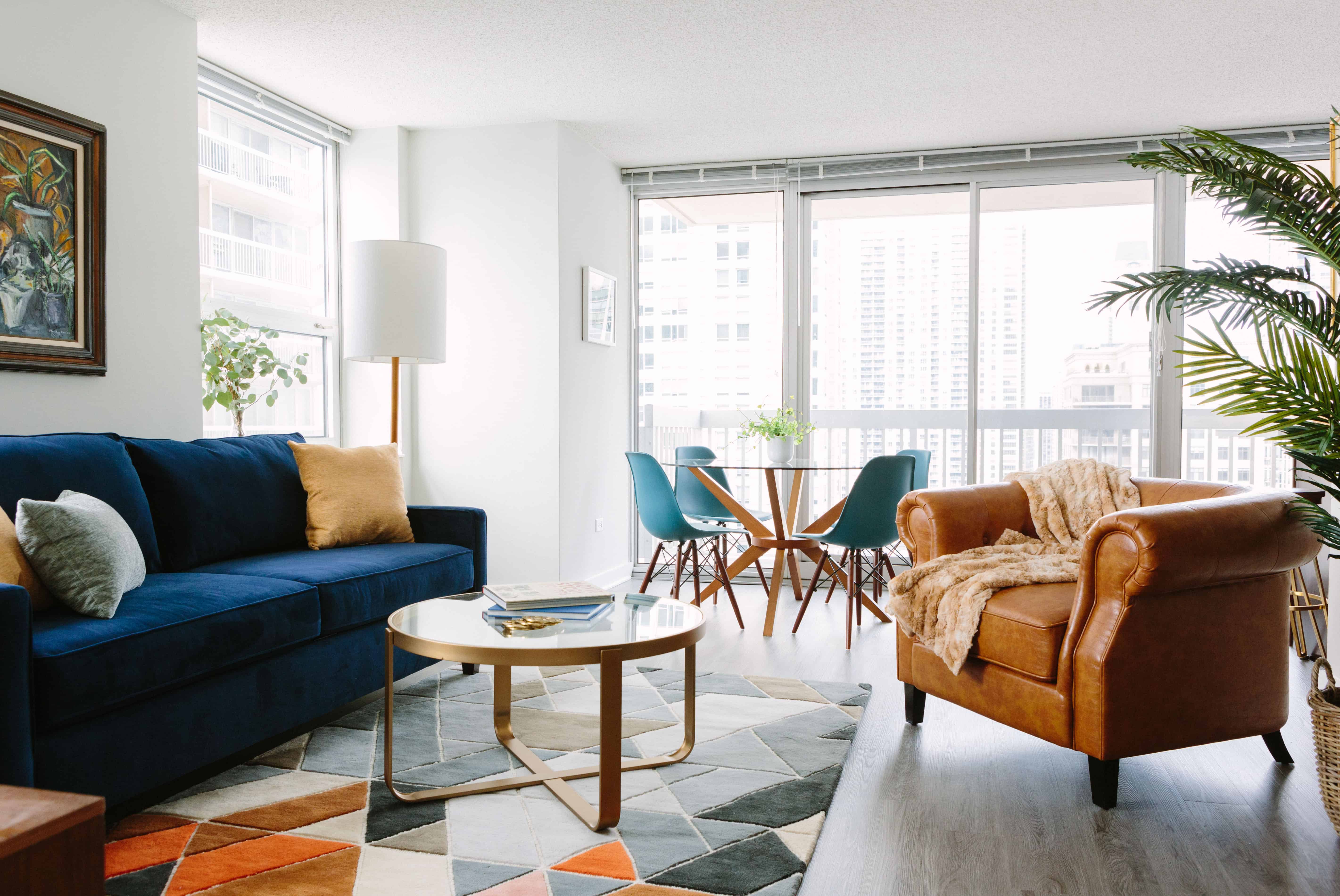 interior living room decorations in a modern condo