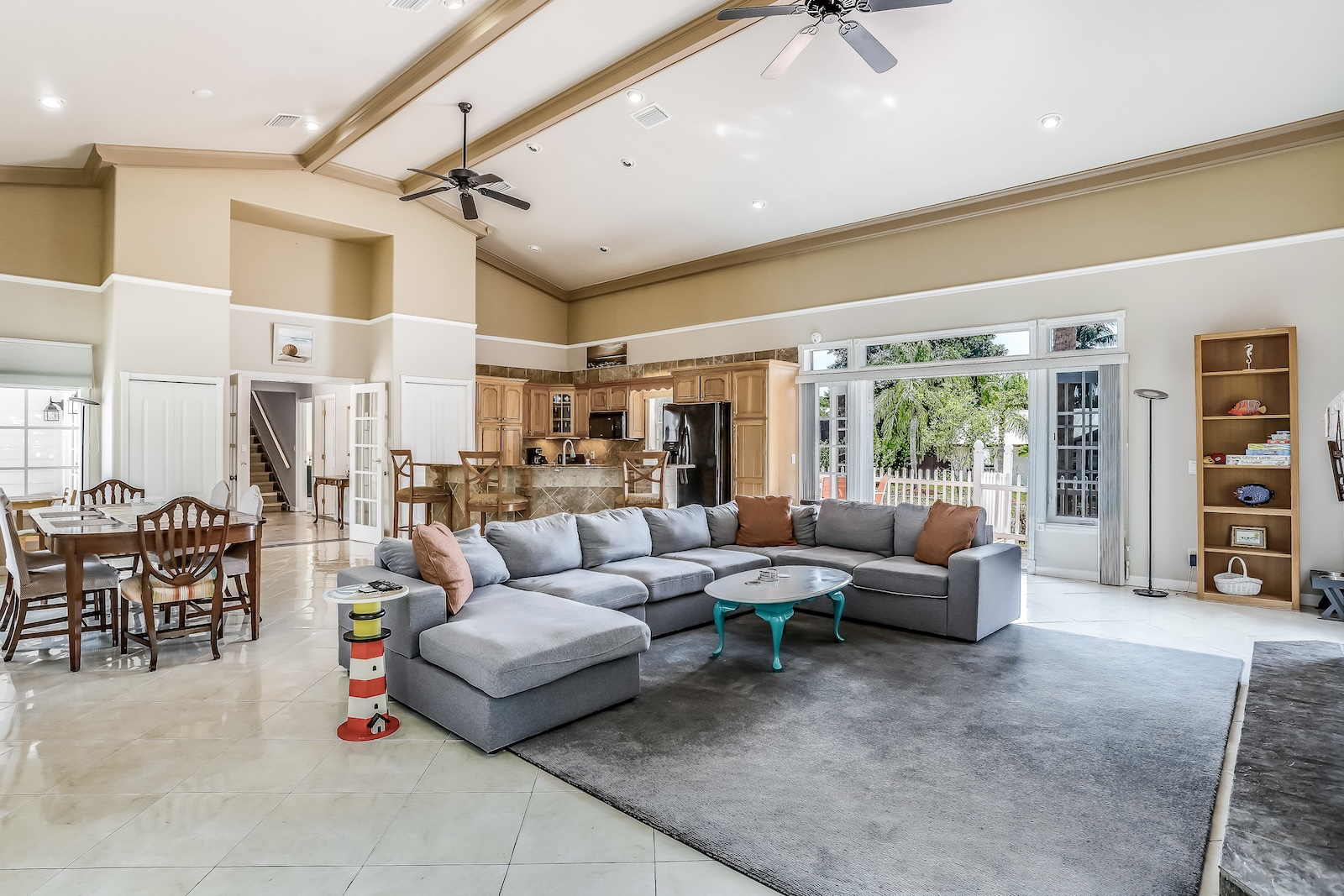 The living area of a vacation home in Bonita Springs.