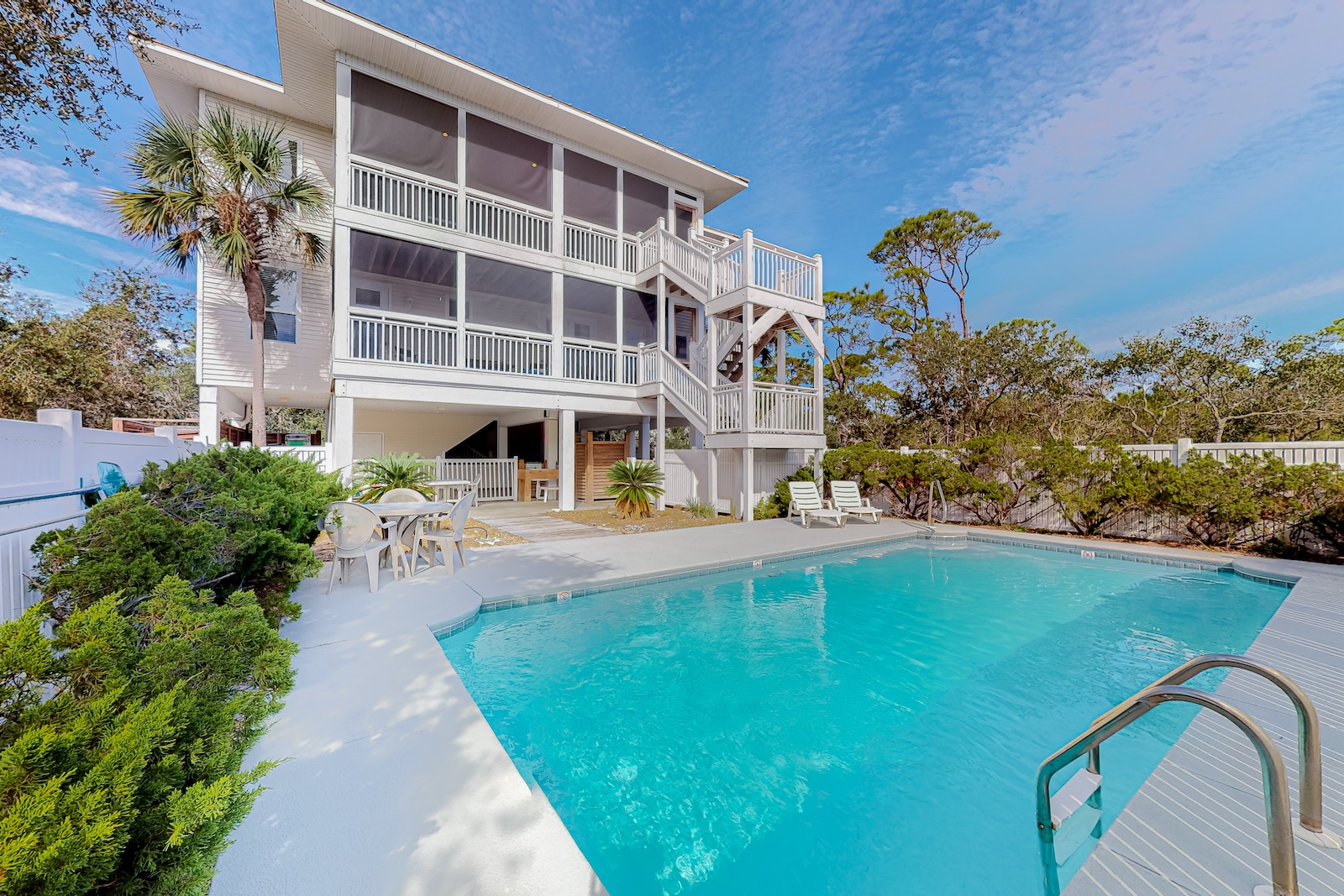 The pool at a vacation rental on St. George Island.
