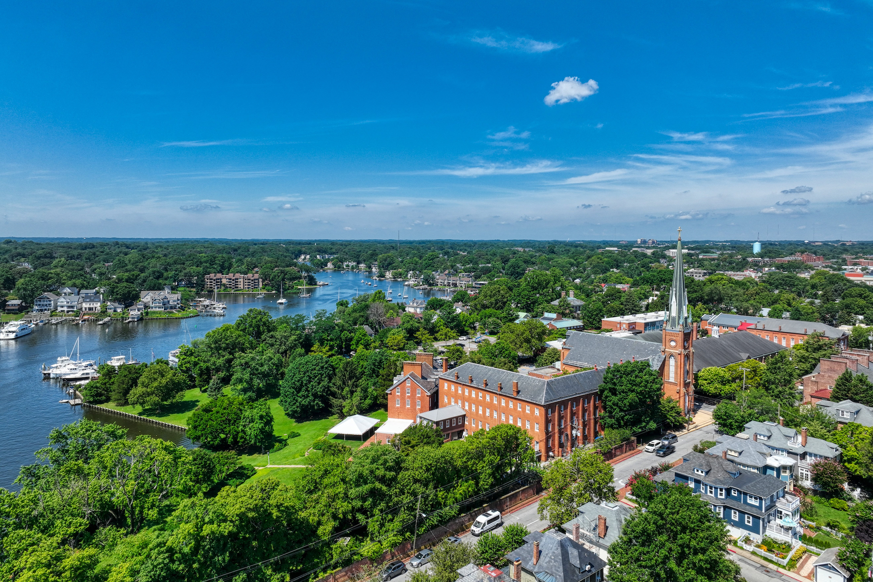 Drone shot of Annapolis.