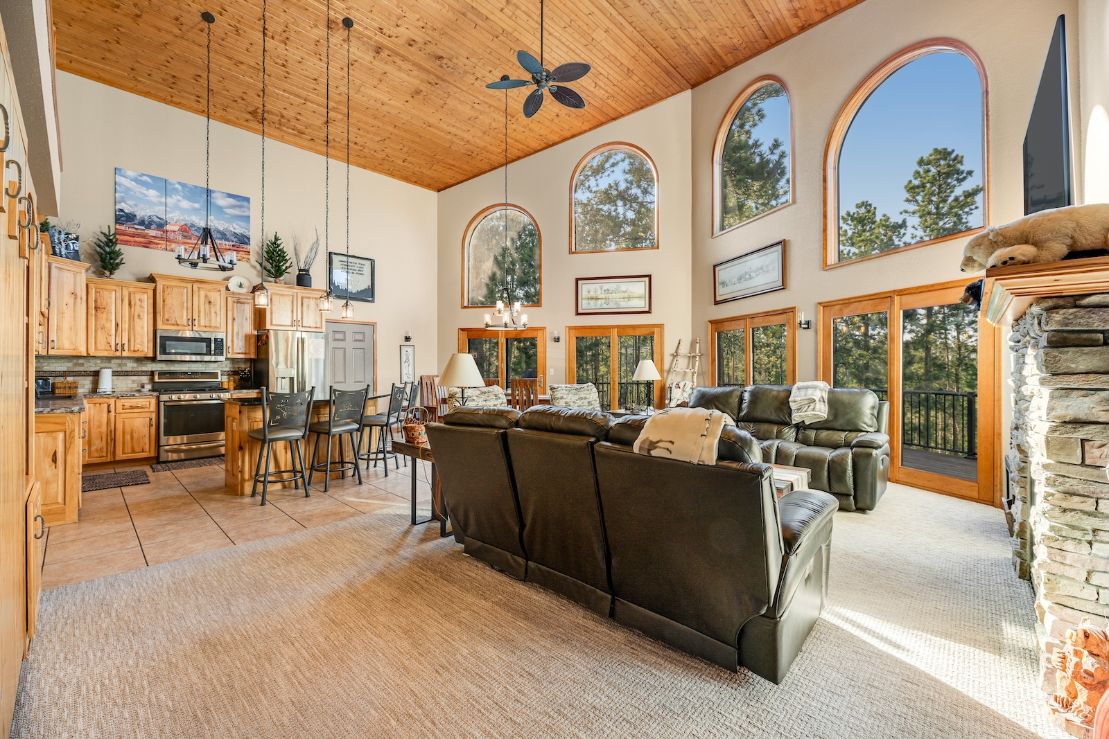 The living room of a vacation home in Sturgis.